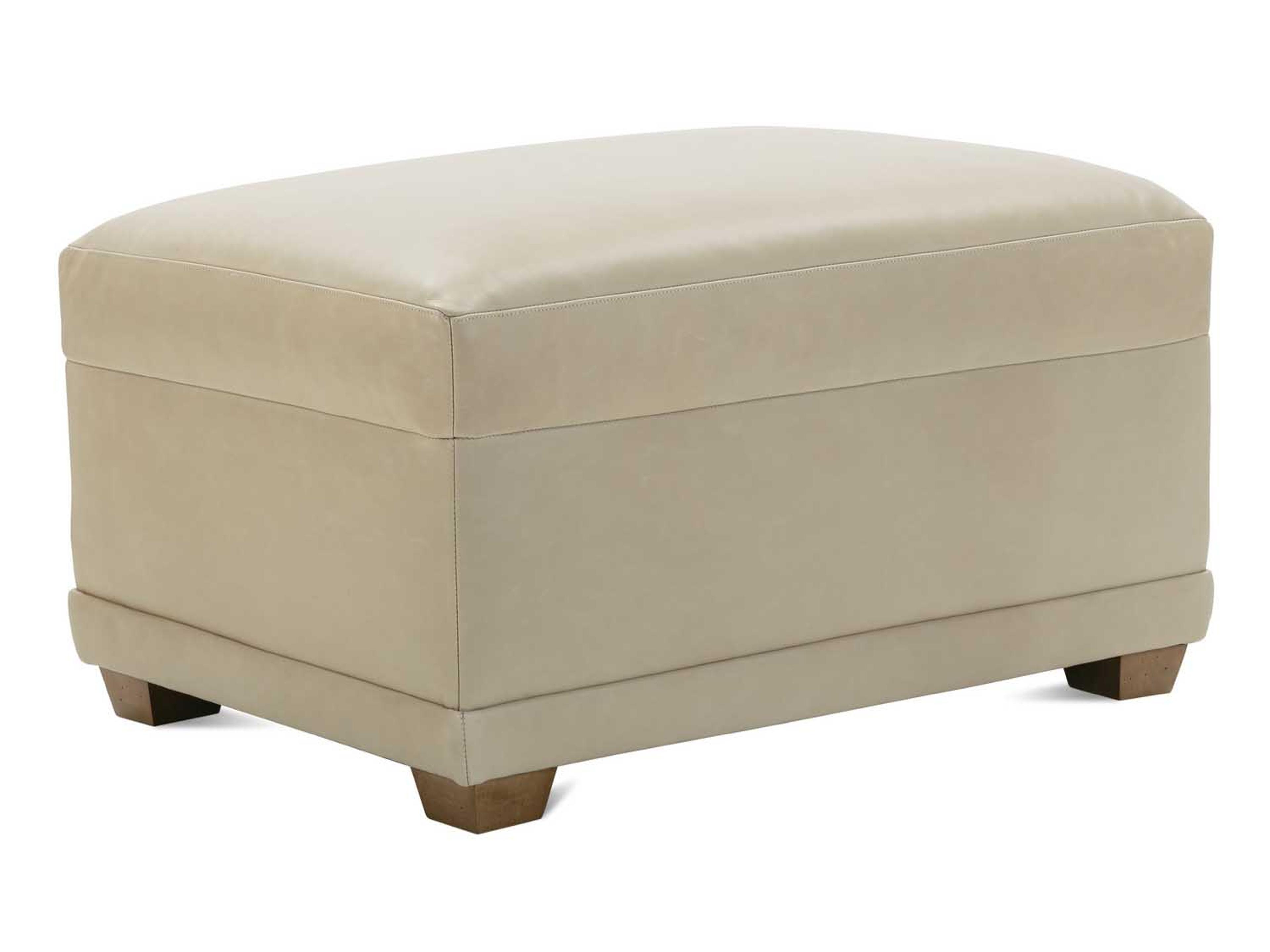 Rowe Sylvie Chocolate Beige Upholstered Ottoman