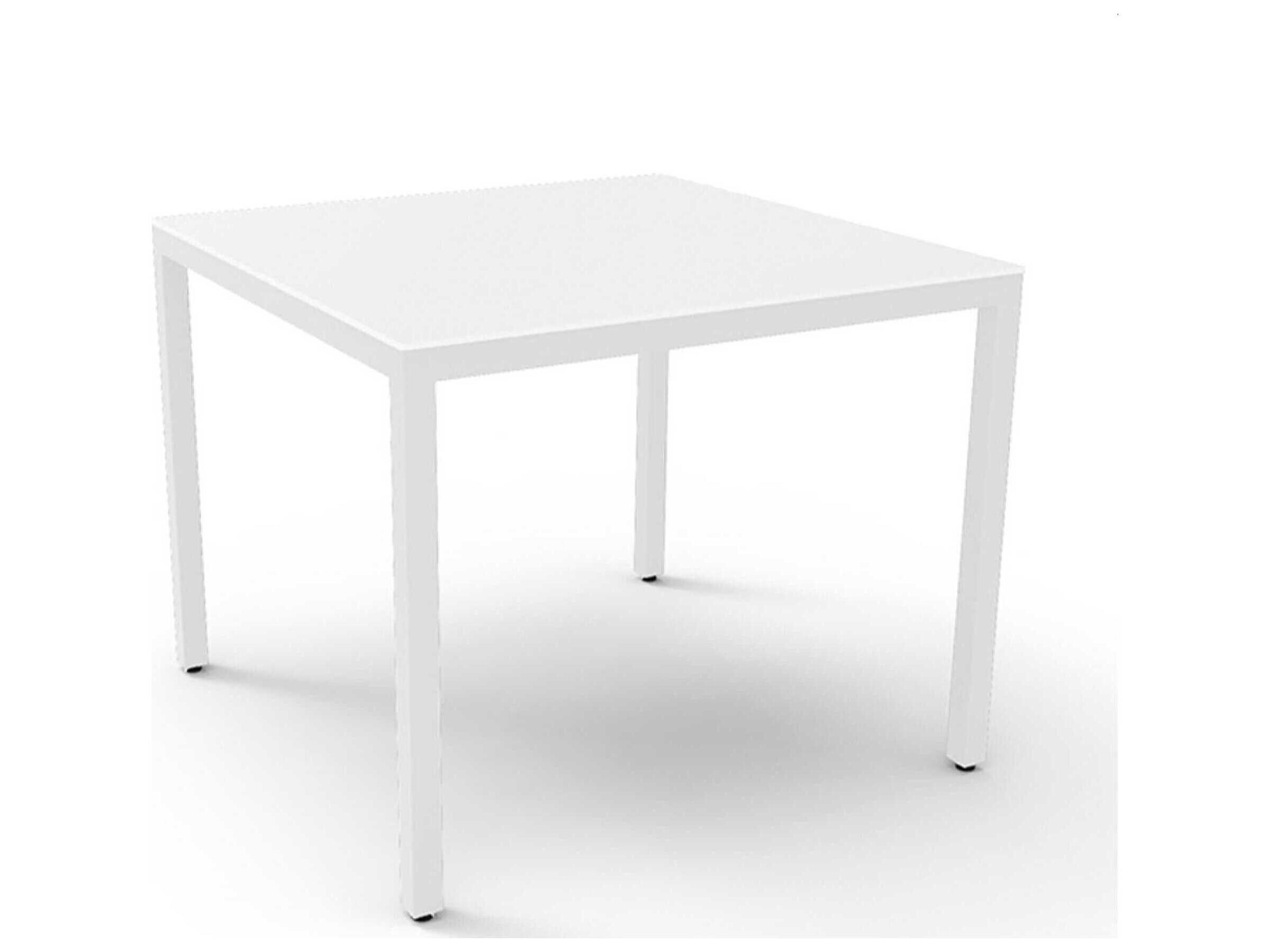 Resol Barcino Compact Square Dining Table 70X70 White Base White Dining Table Top