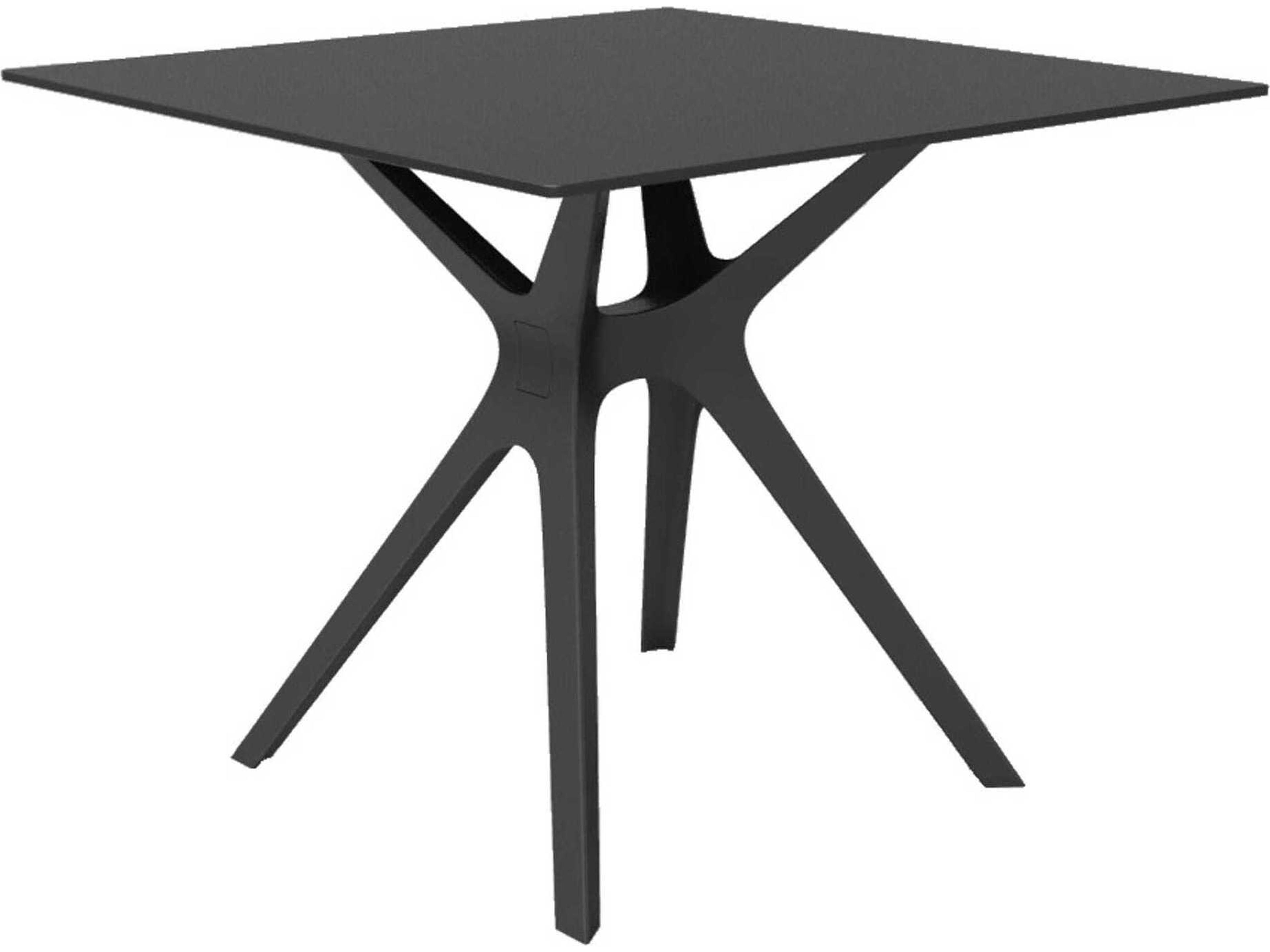 Resol Vela S Square Dining Table Black Base Black Dining Table Top