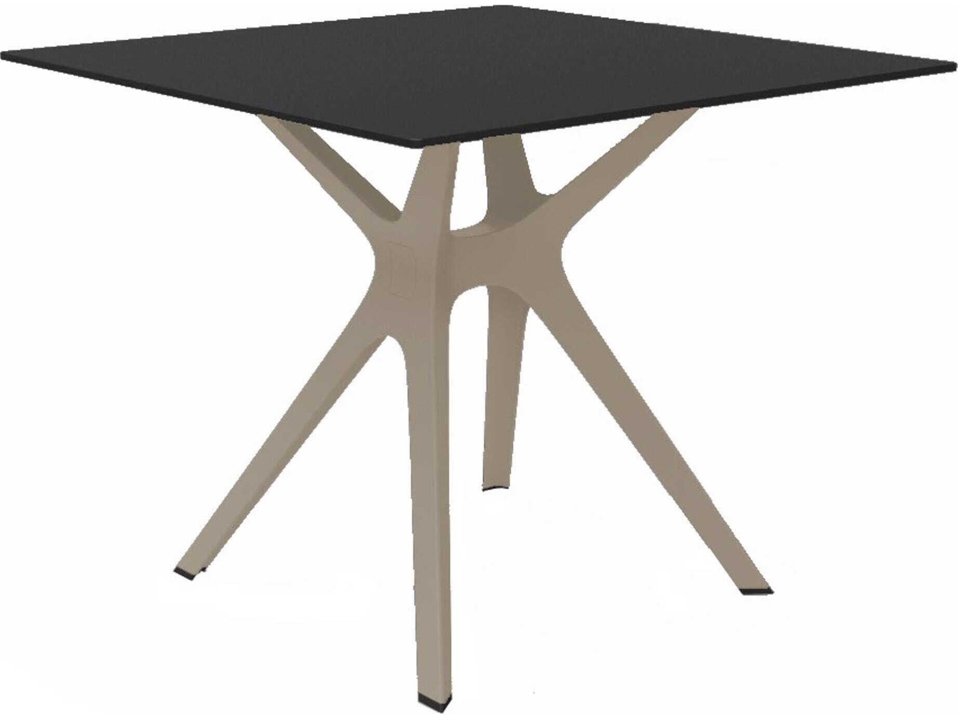 Resol Vela S Square Dining Table Sand Base Black Dining Table Top