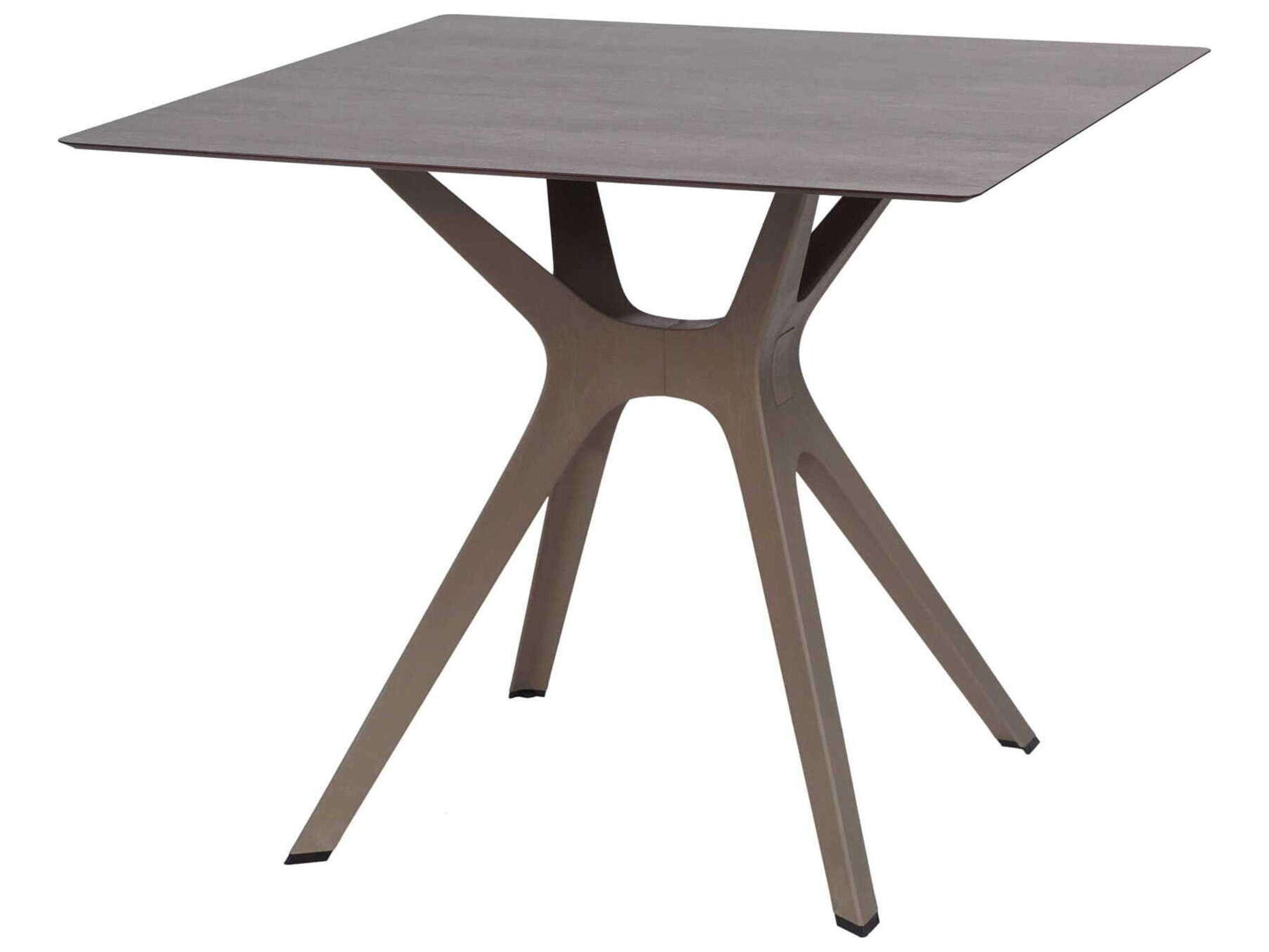Resol Vela S Square Dining Table Sand Base Washed Wood Dining Table Top