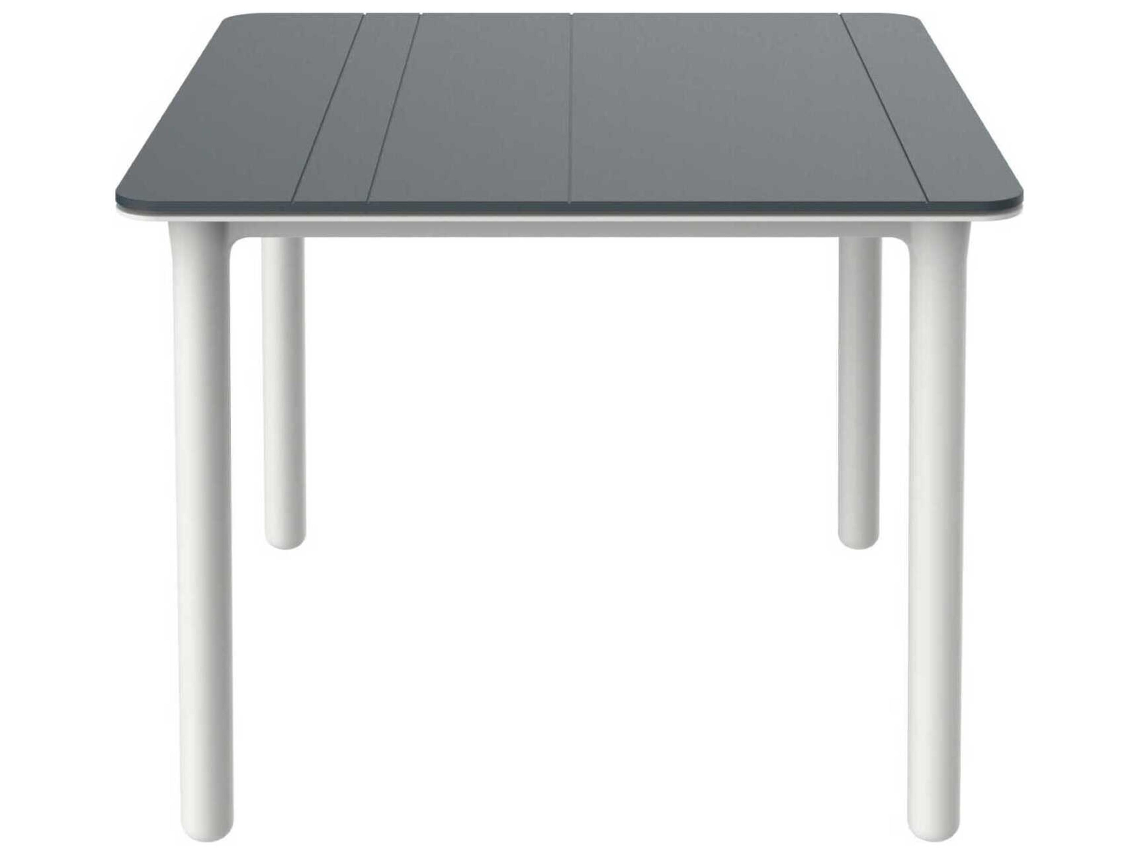 Resol Noa Square Dining Table White Base Dark Grey Dining Table Top
