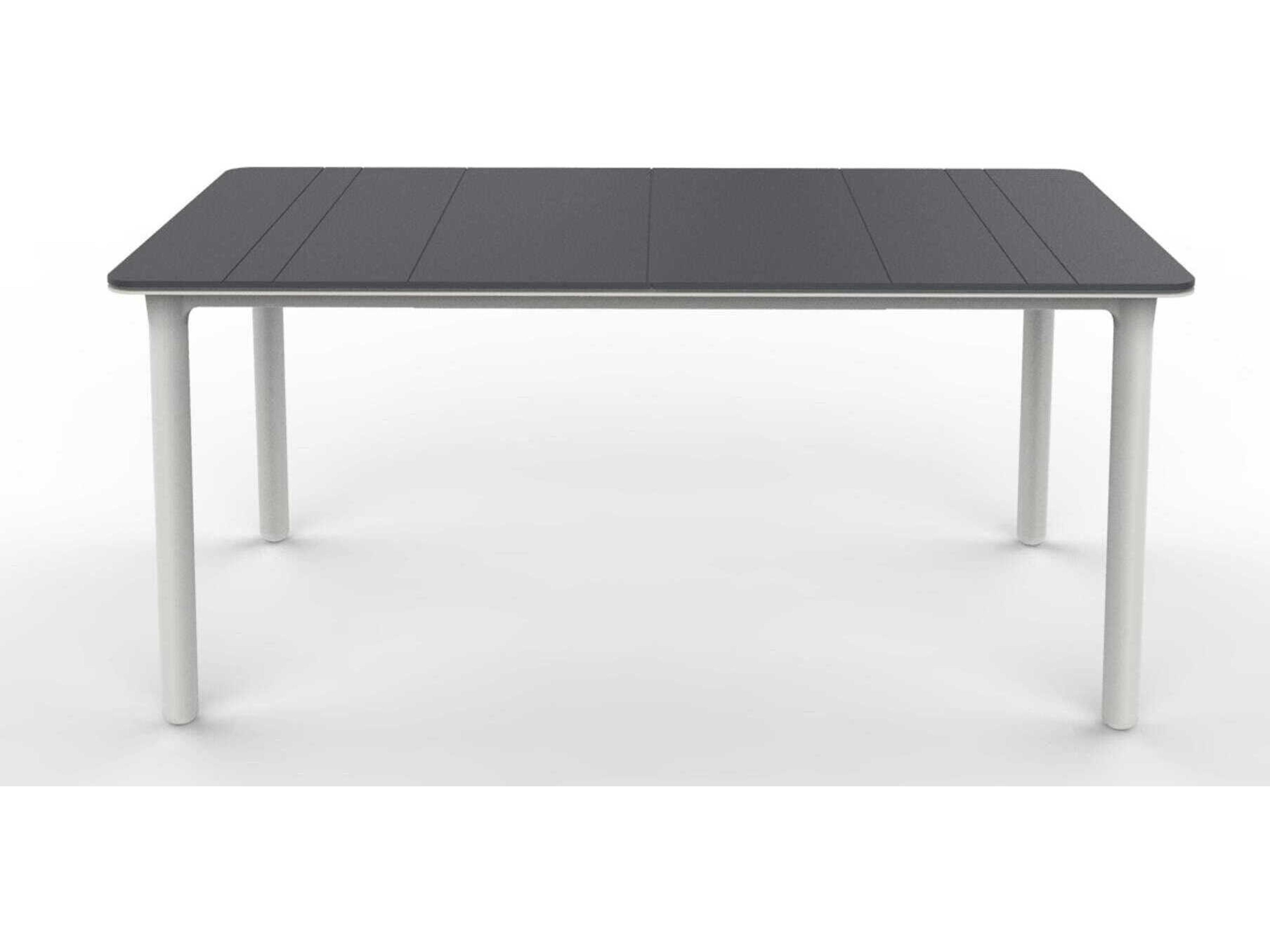 Resol Noa Rectangular Dining Table White Base Dark Grey Dining Table Top