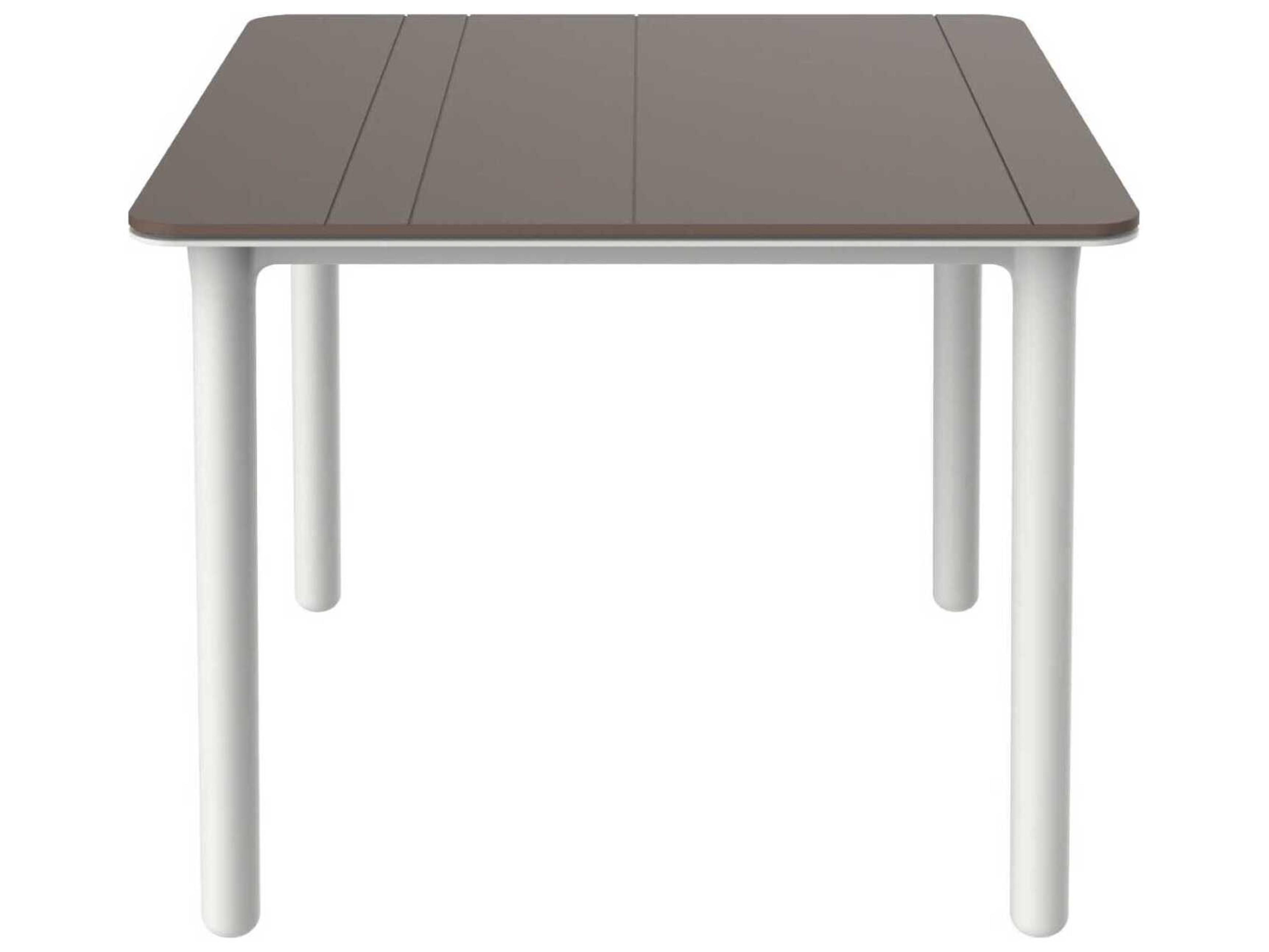 Resol Noa Square Dining Table White Base Chocolate Dining Table Top