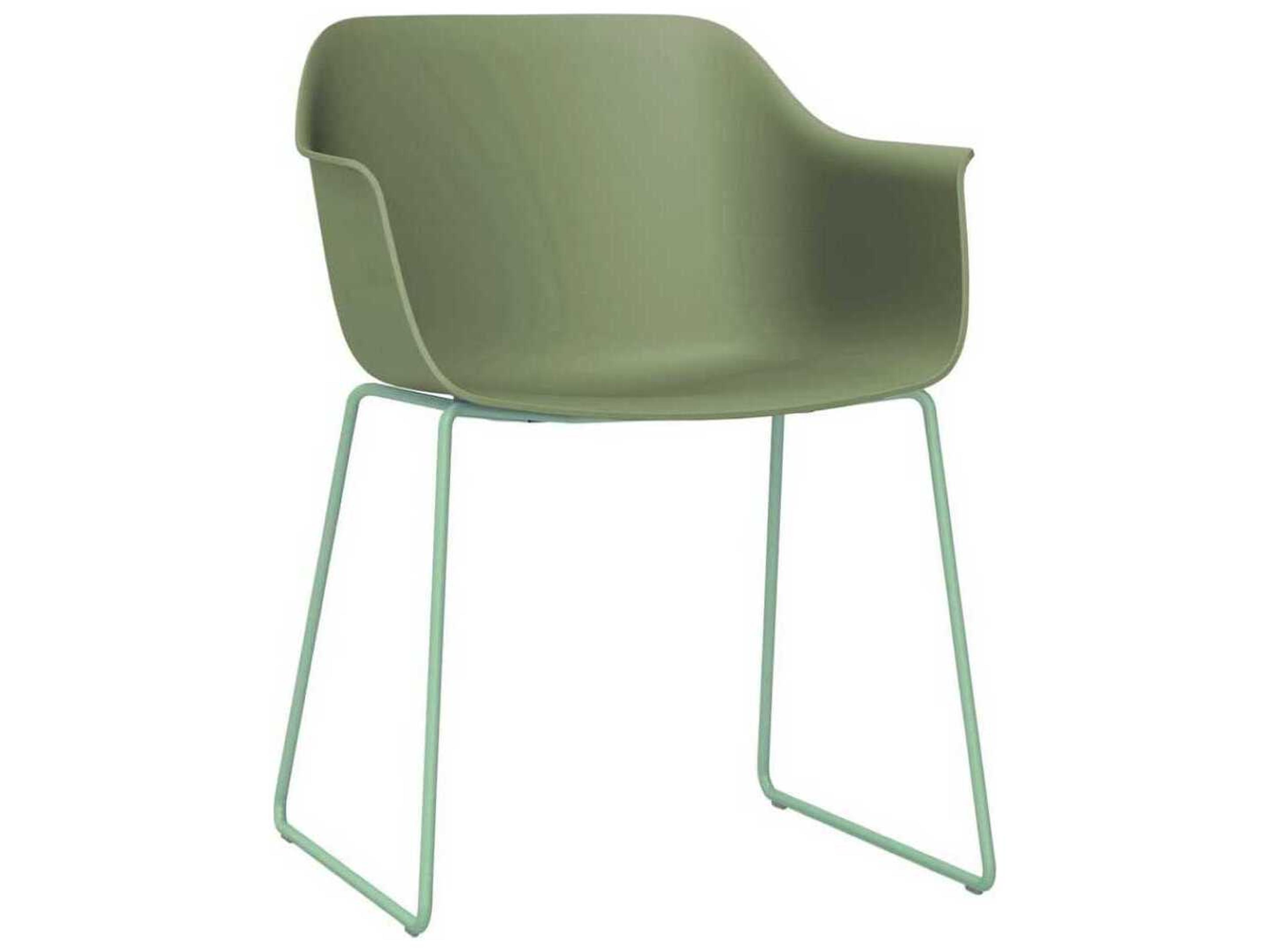 Resol Shape Dining Armchair Sled Base Greenish Grey Price Includes 2