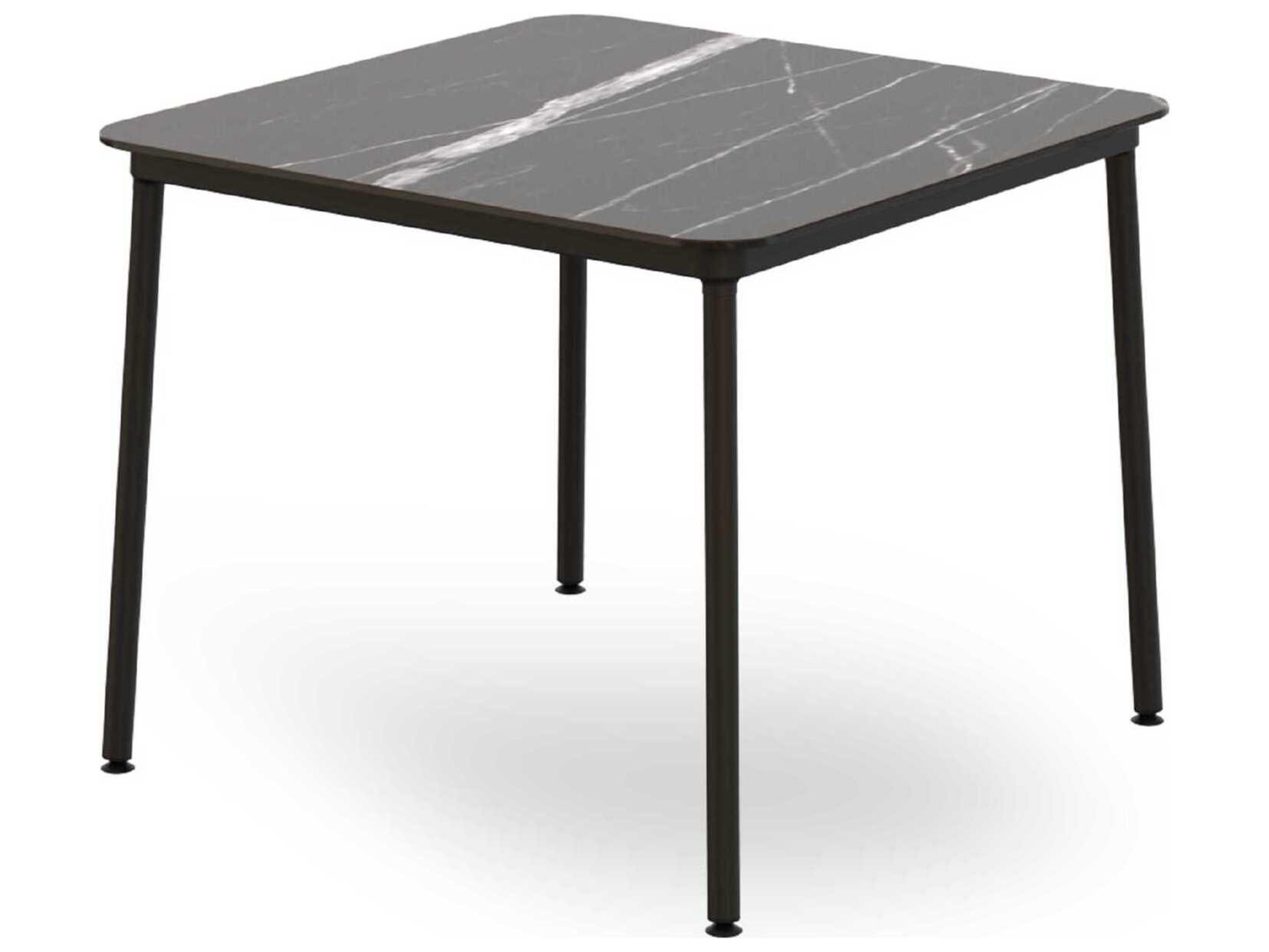 Resol Hub Square Dining Table 35x35 Black Marble