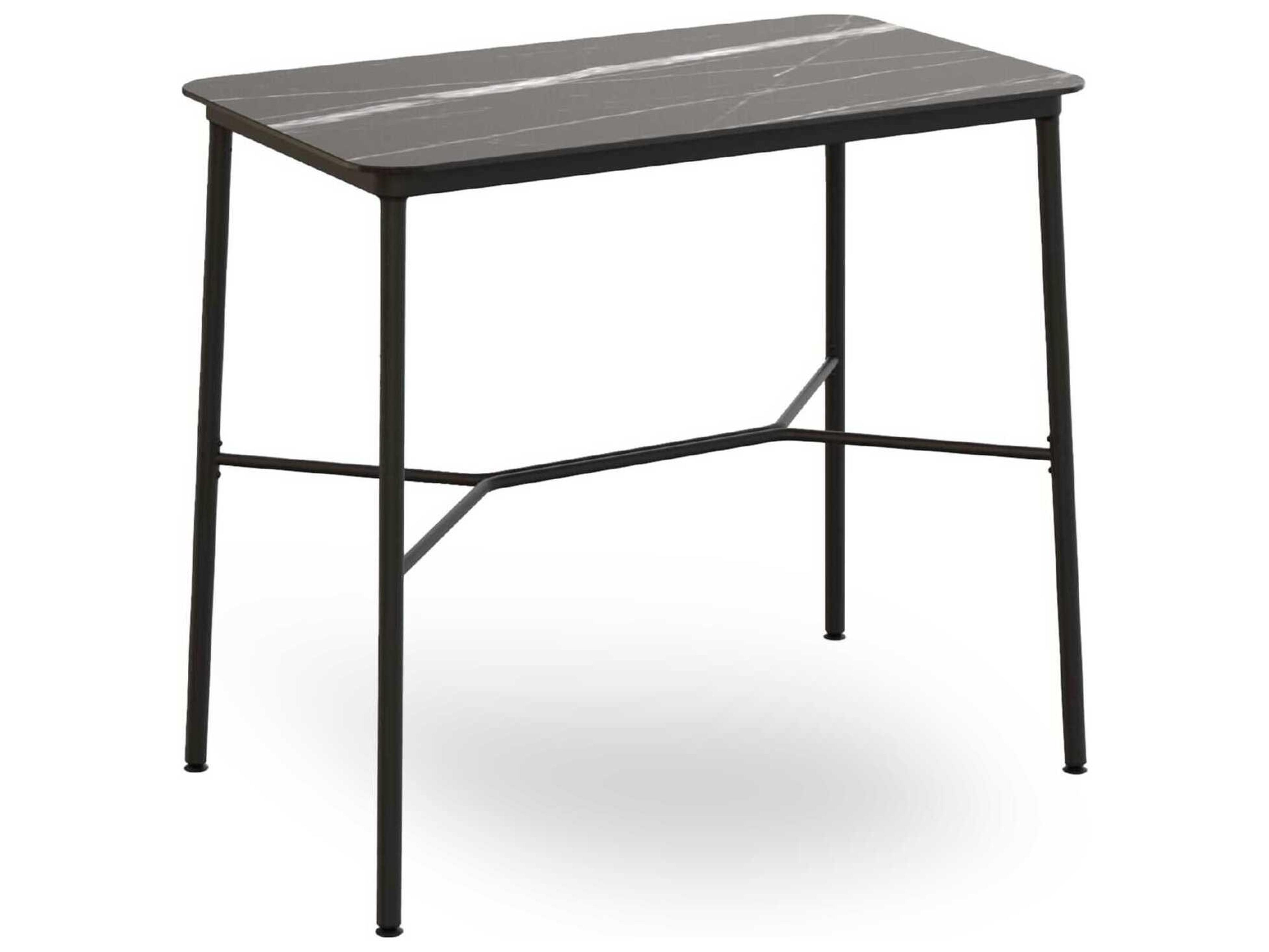 Resol Hub Rectangular Bar Table Black Marble 47x27