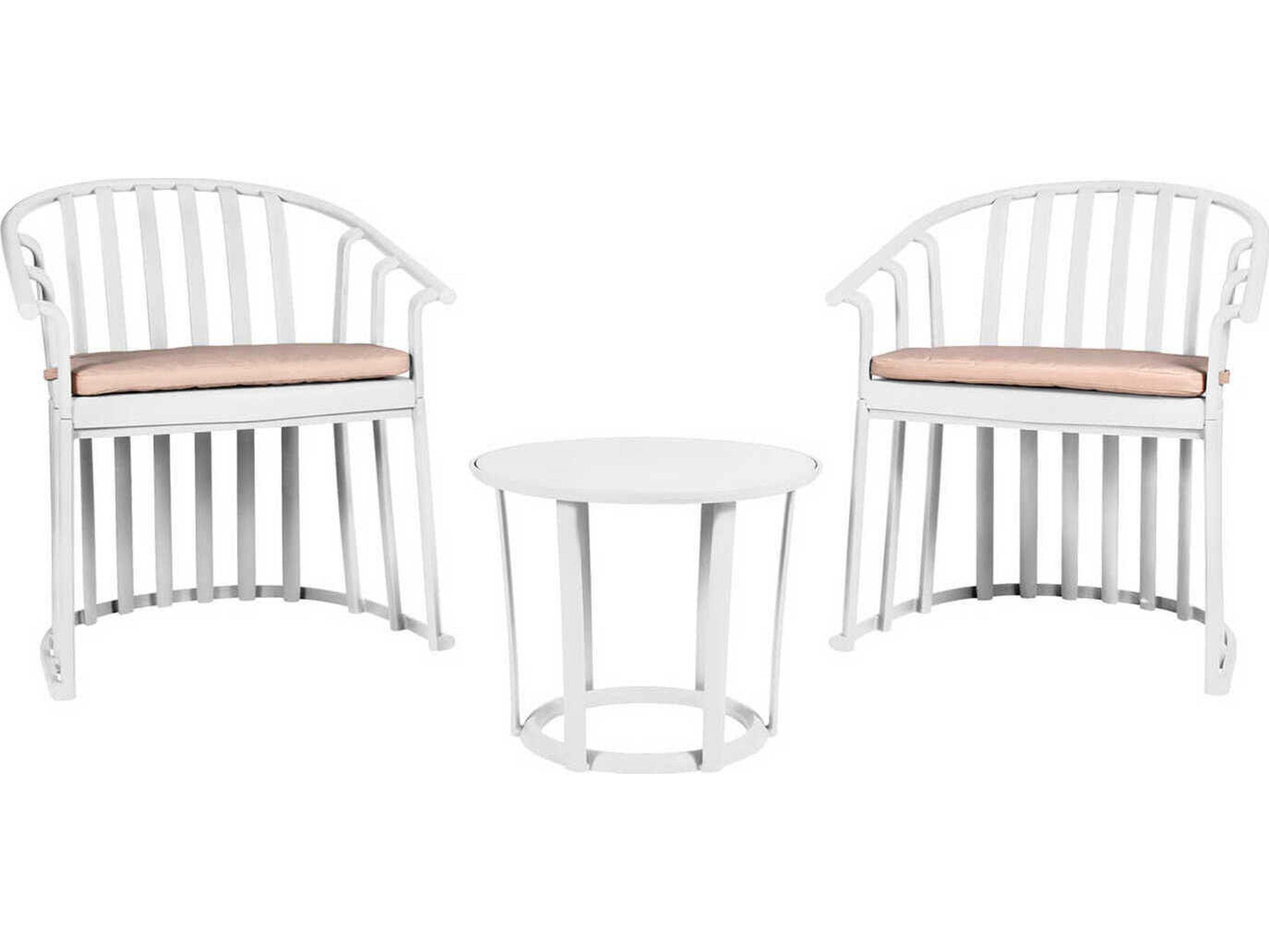 Resol Raff 3 Piece Conversation Set with Cushions White