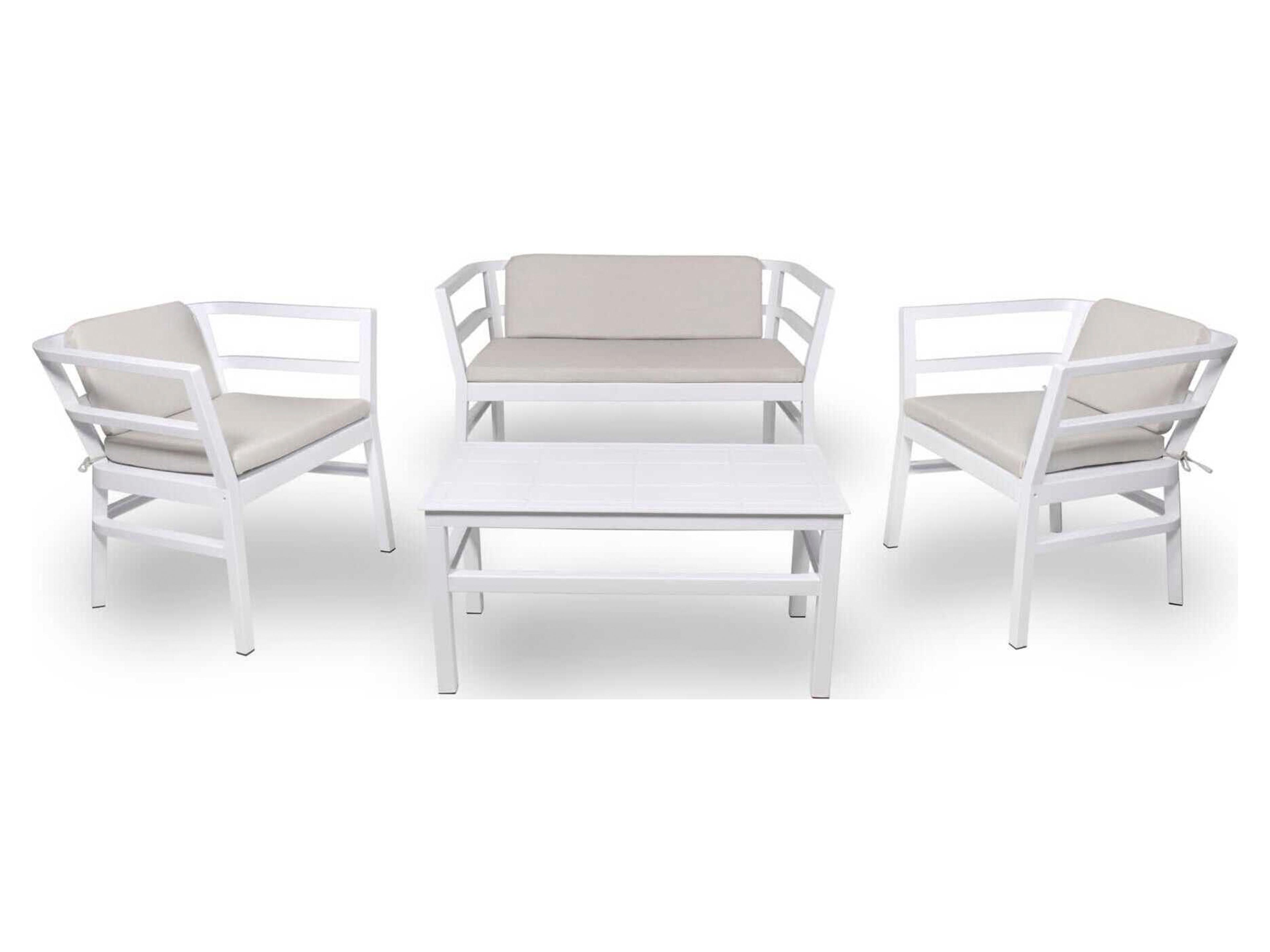 Resol Click-Clack 4 Piece Conversation Set White