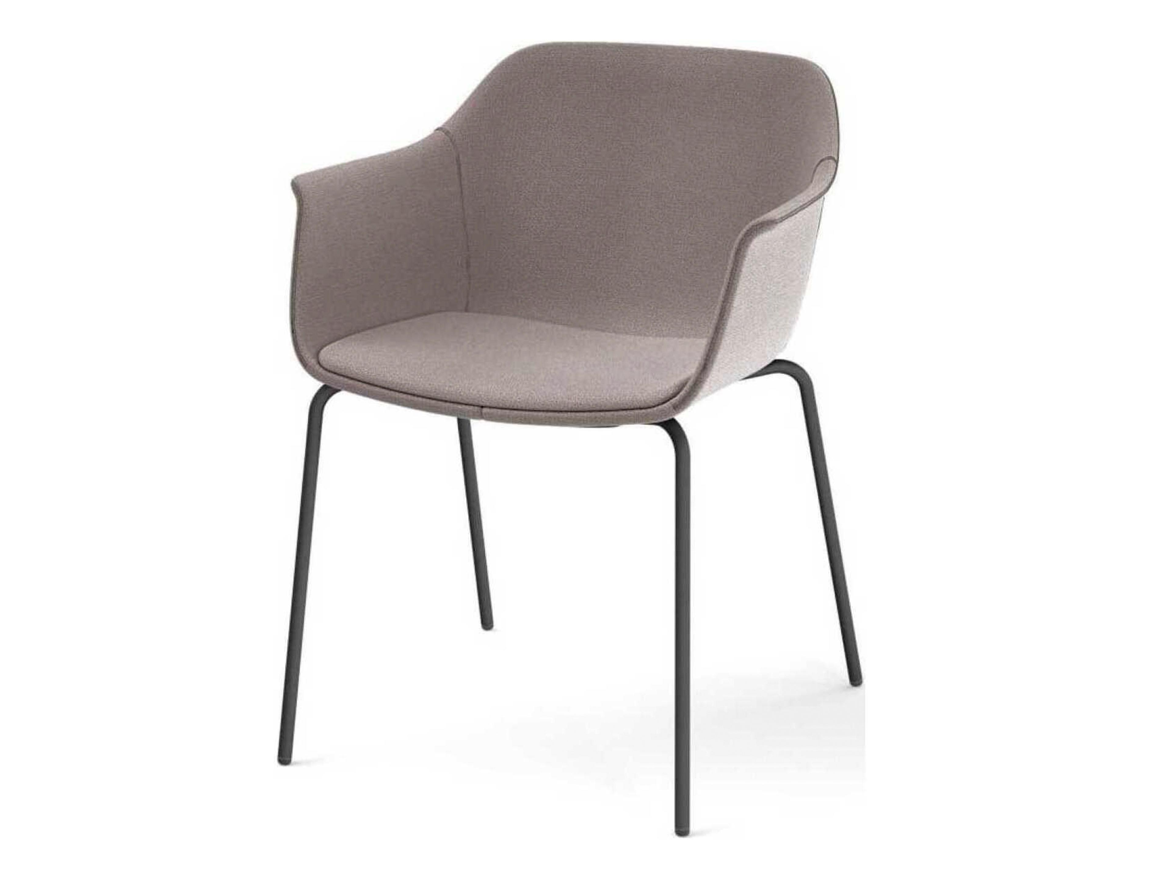 Resol Shape Upholstered Dining Armchair Grey