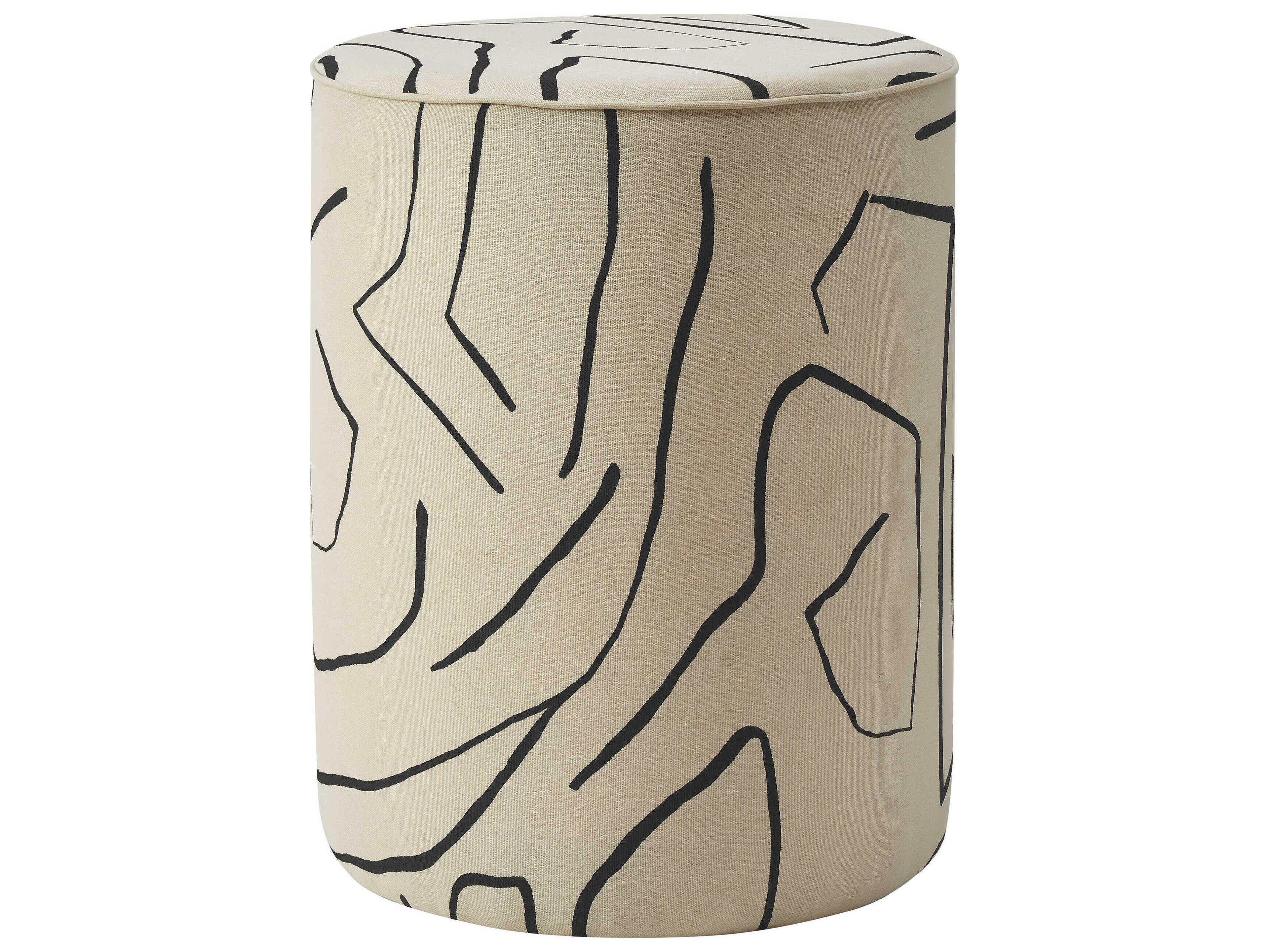 Renwil Rachelle Cream Upholstered Accent Stool