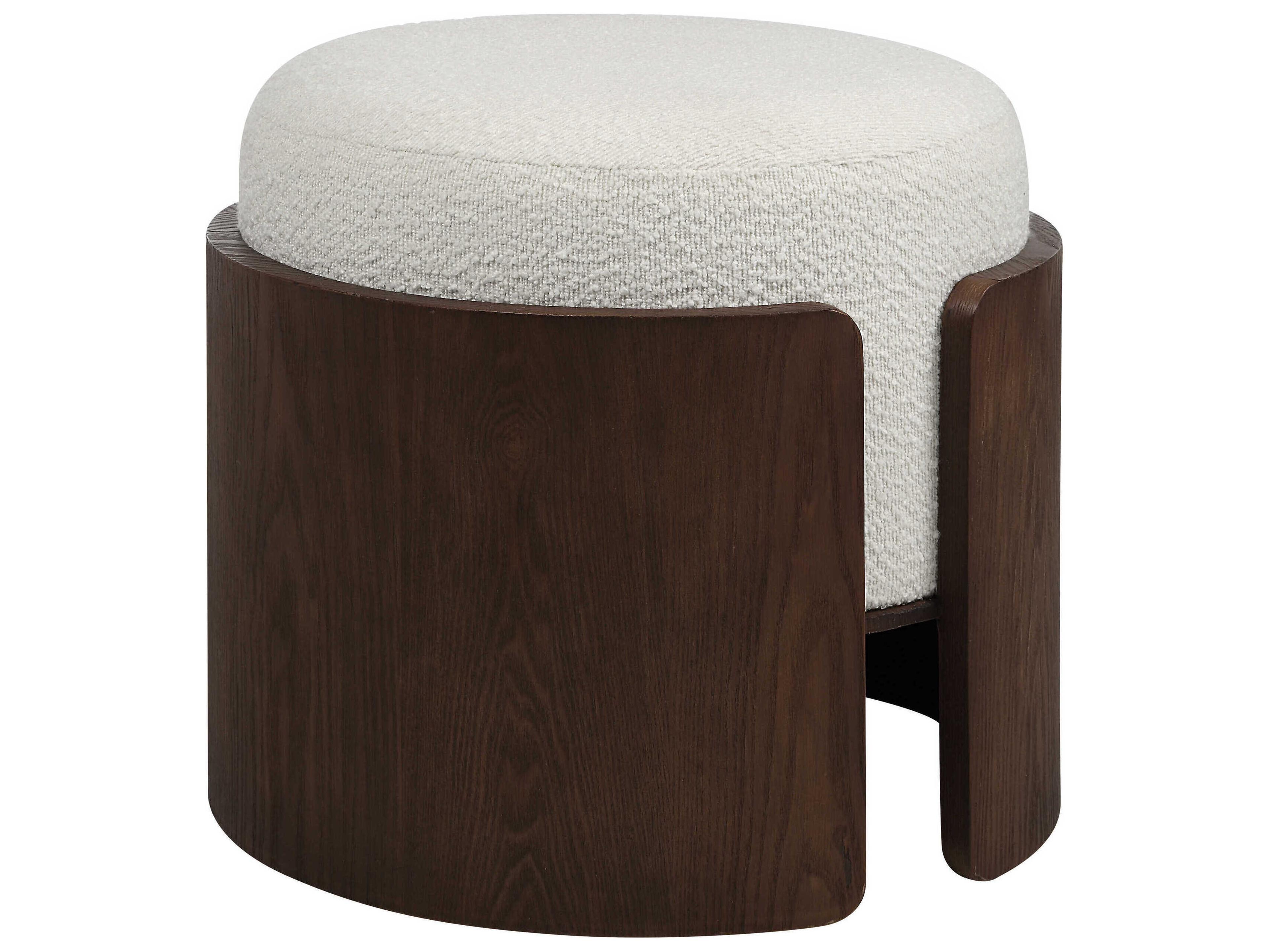 Renwil Capsula Walnut Veneer Brown Upholstered Ottoman