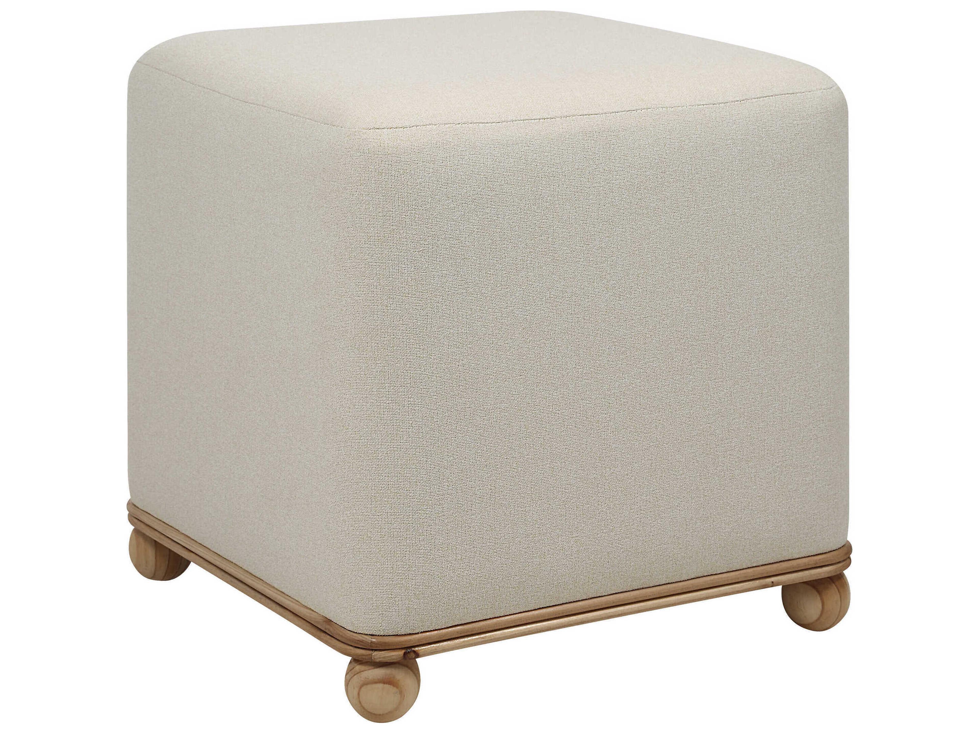 Renwil Sines Natural Beige Upholstered Ottoman