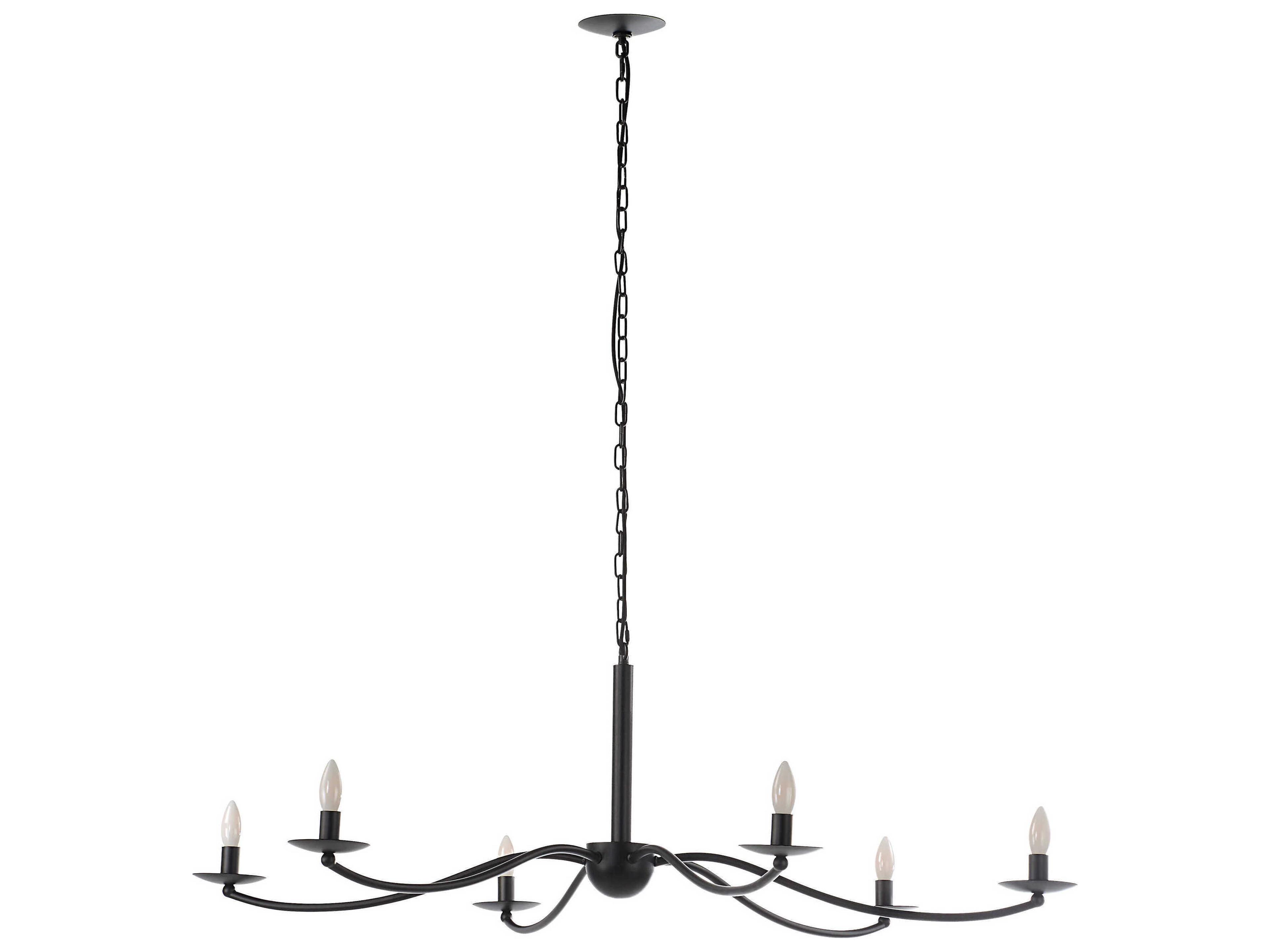 Renwil Landen 6-Light Black Candelabra Chandelier
