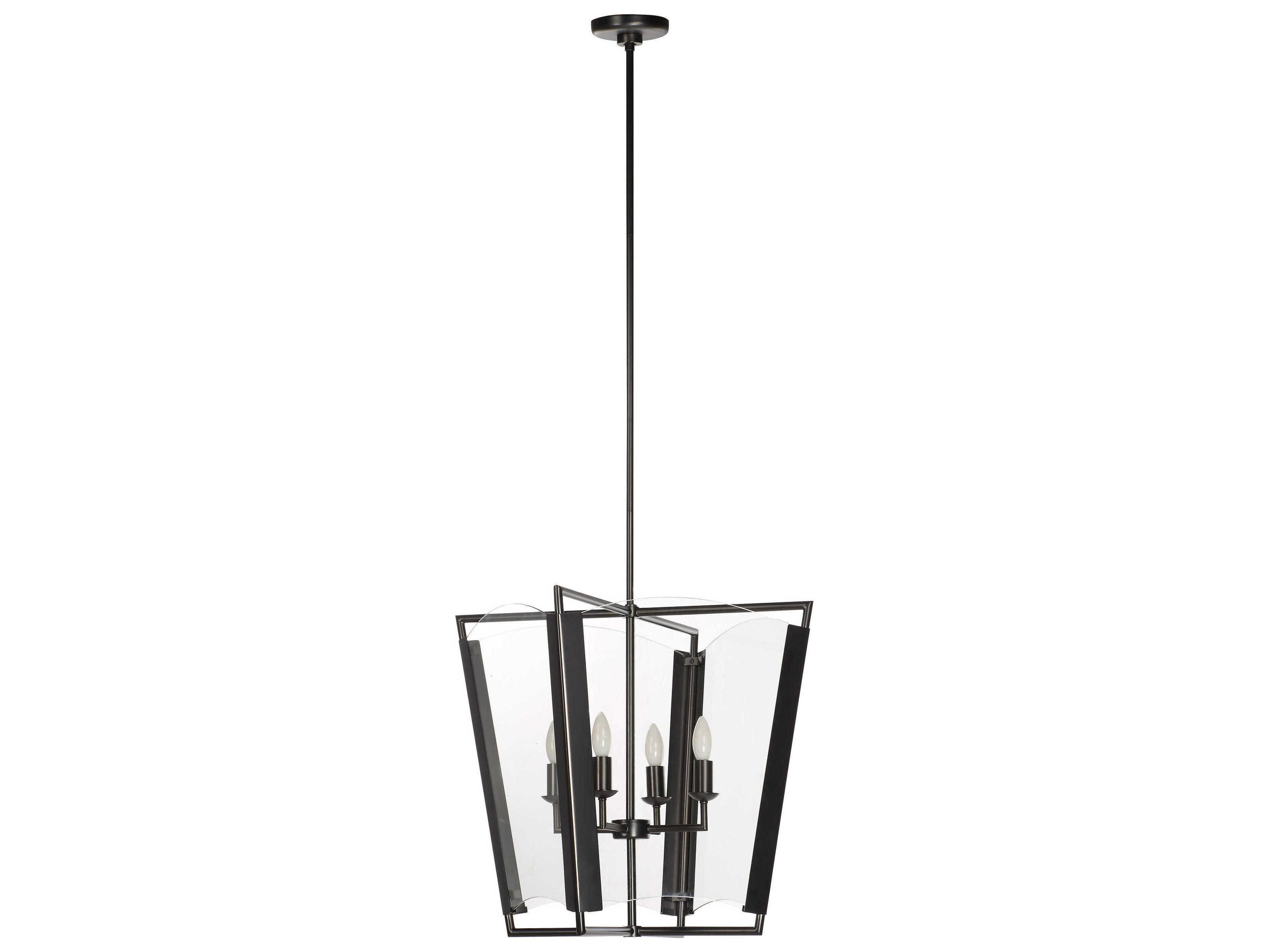 Renwil Toussaint 4-Light Plated Dark Bronze Black Lantern Pendant