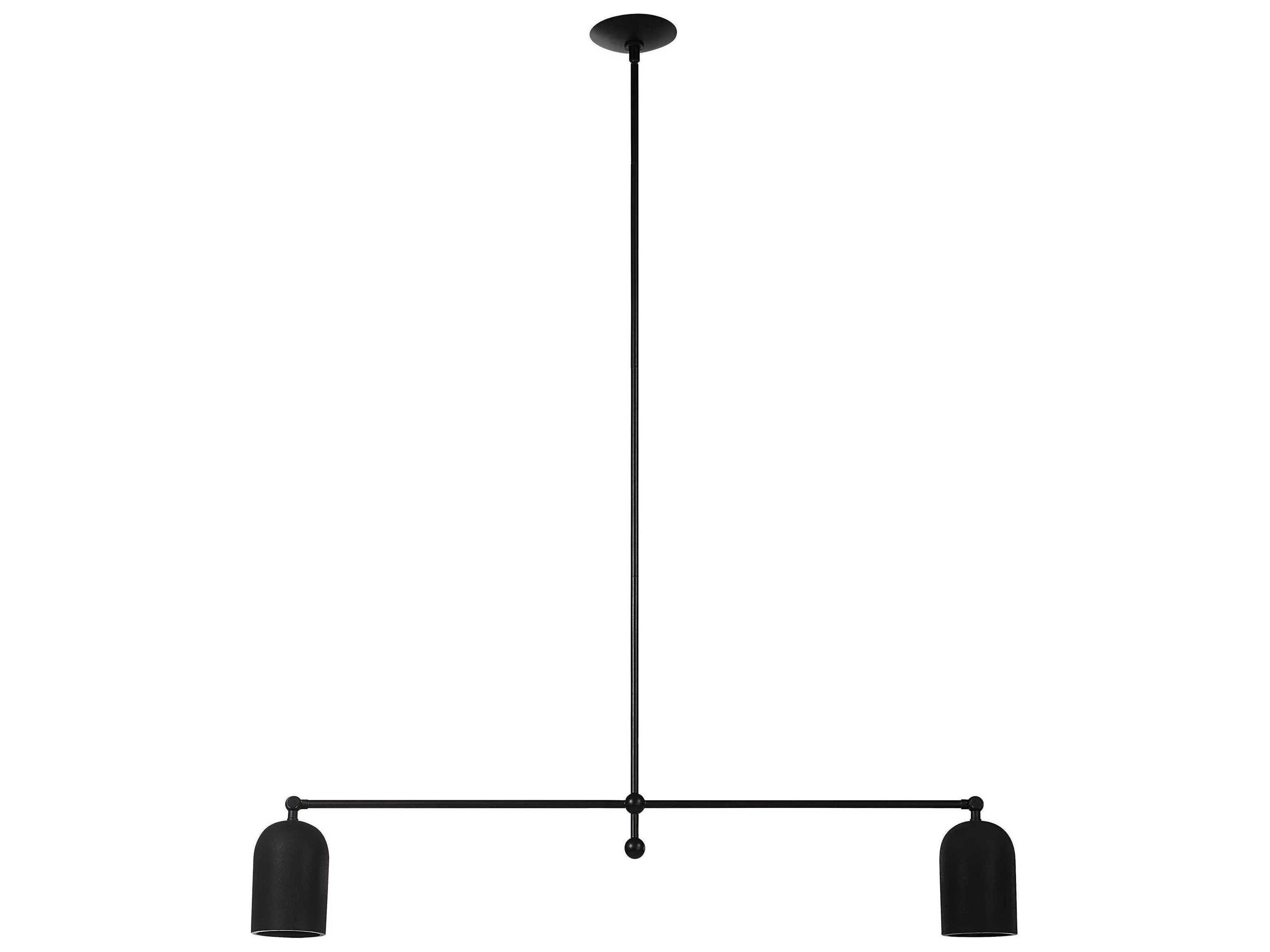 Renwil Saskia 2-Light Painted Matte Black Linear Island Pendant