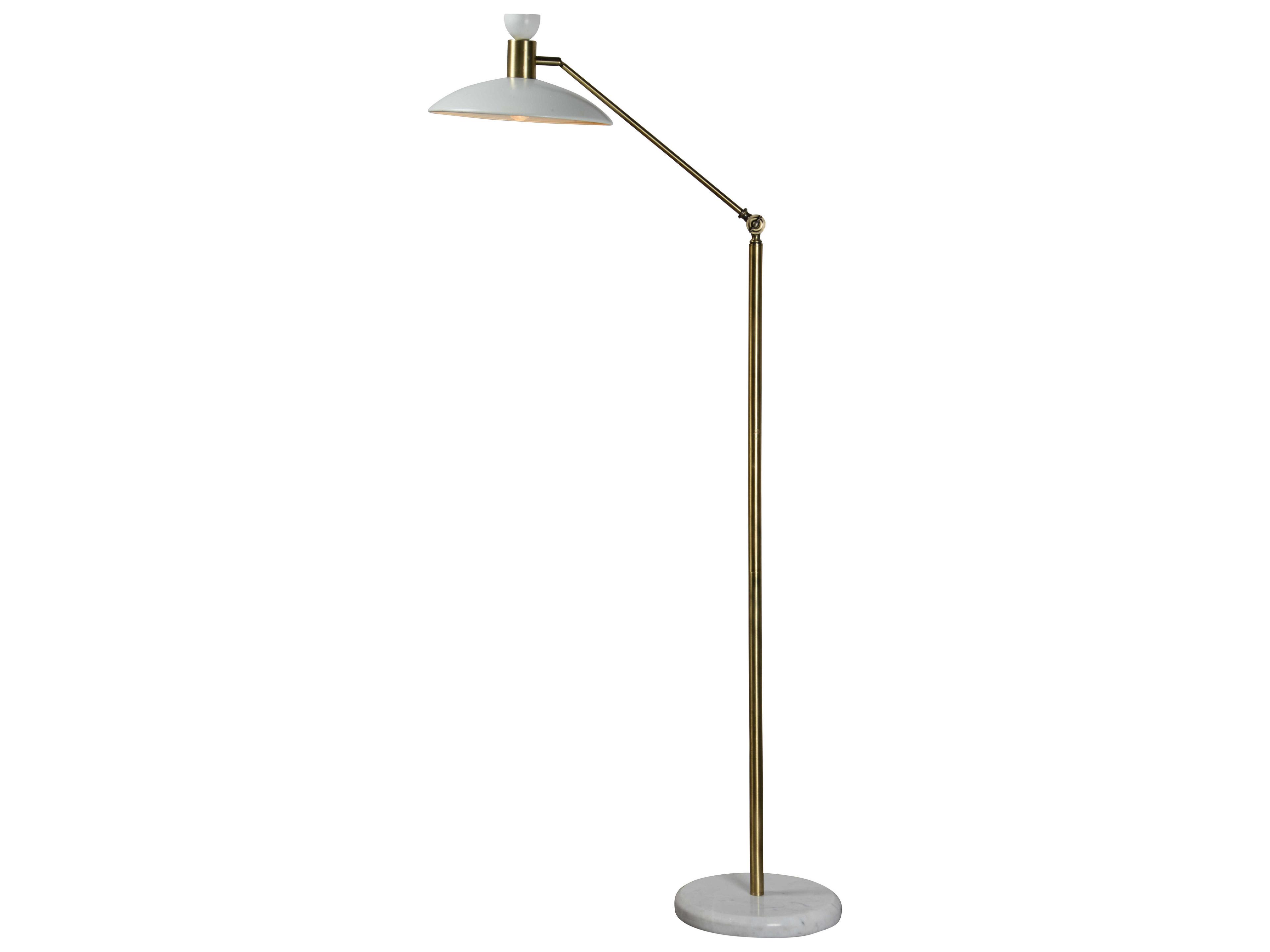 Renwil Troilus Brass White Metal Floor Lamp