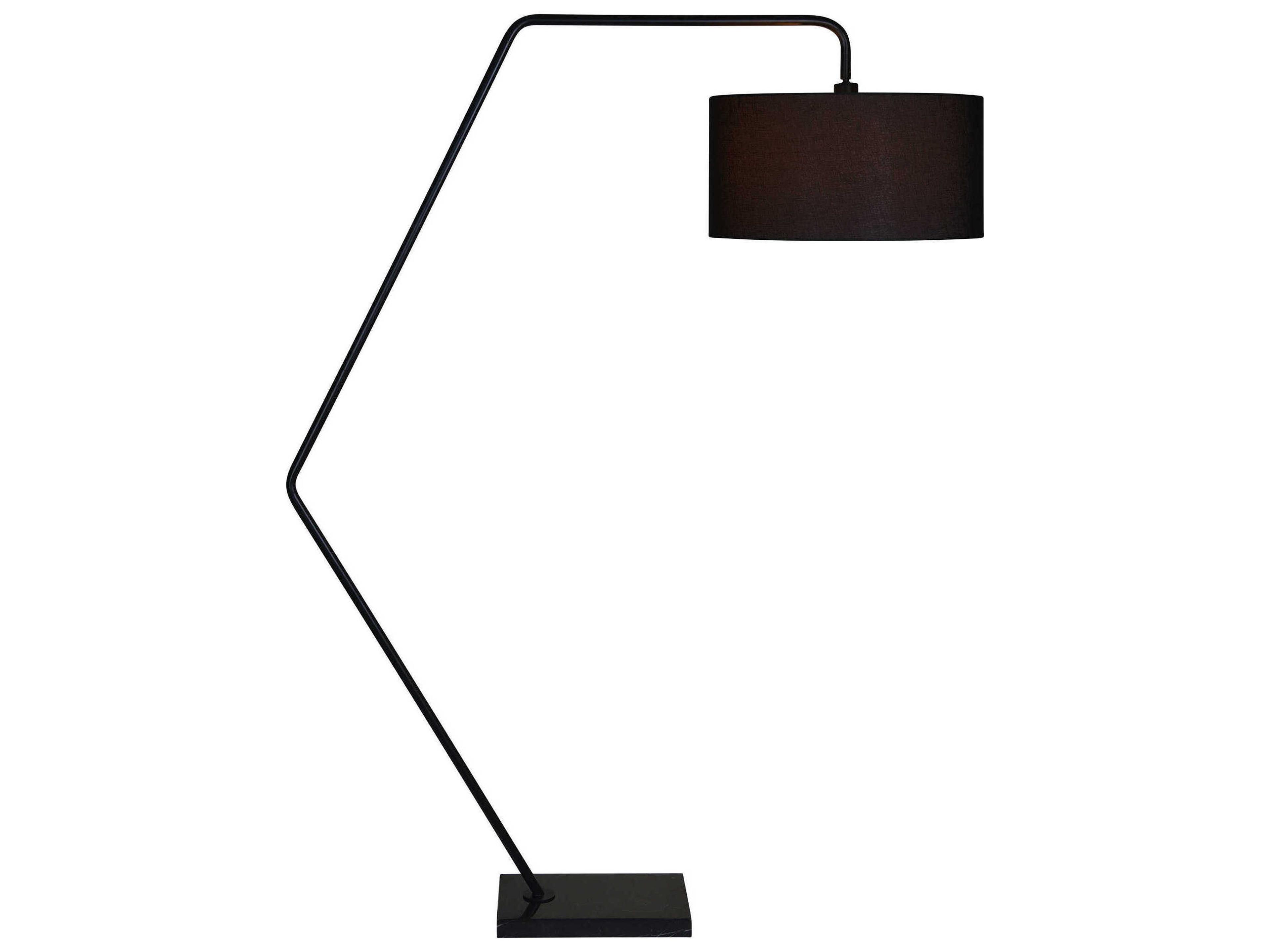 Renwil Penelin Matte Black Linen Floor Lamp
