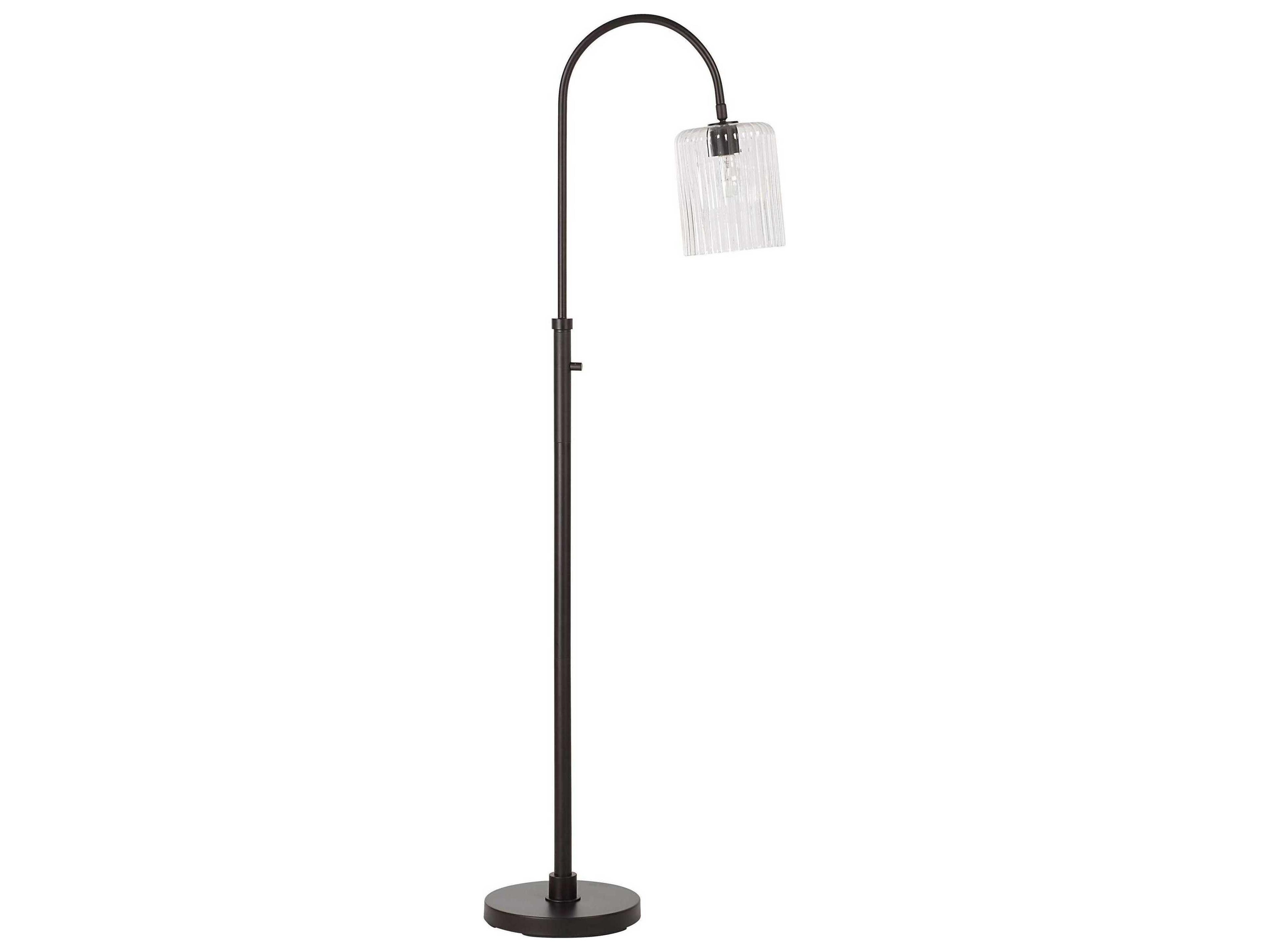 Renwil Danae Powder Coated Bronze Clear Reeded Glass Floor Lamp