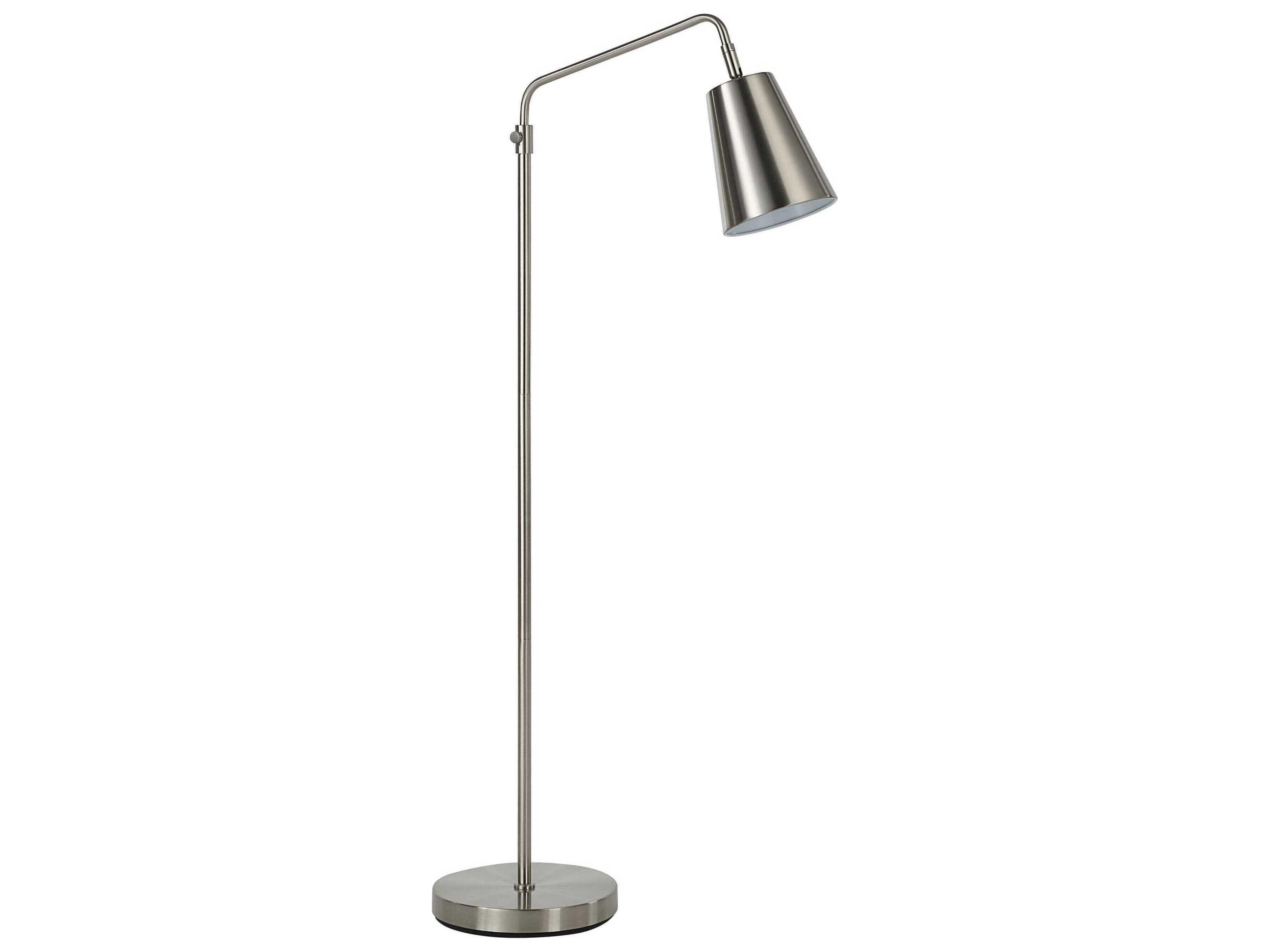 Renwil Norwich Plated Brushed Nickel Iron Floor Lamp