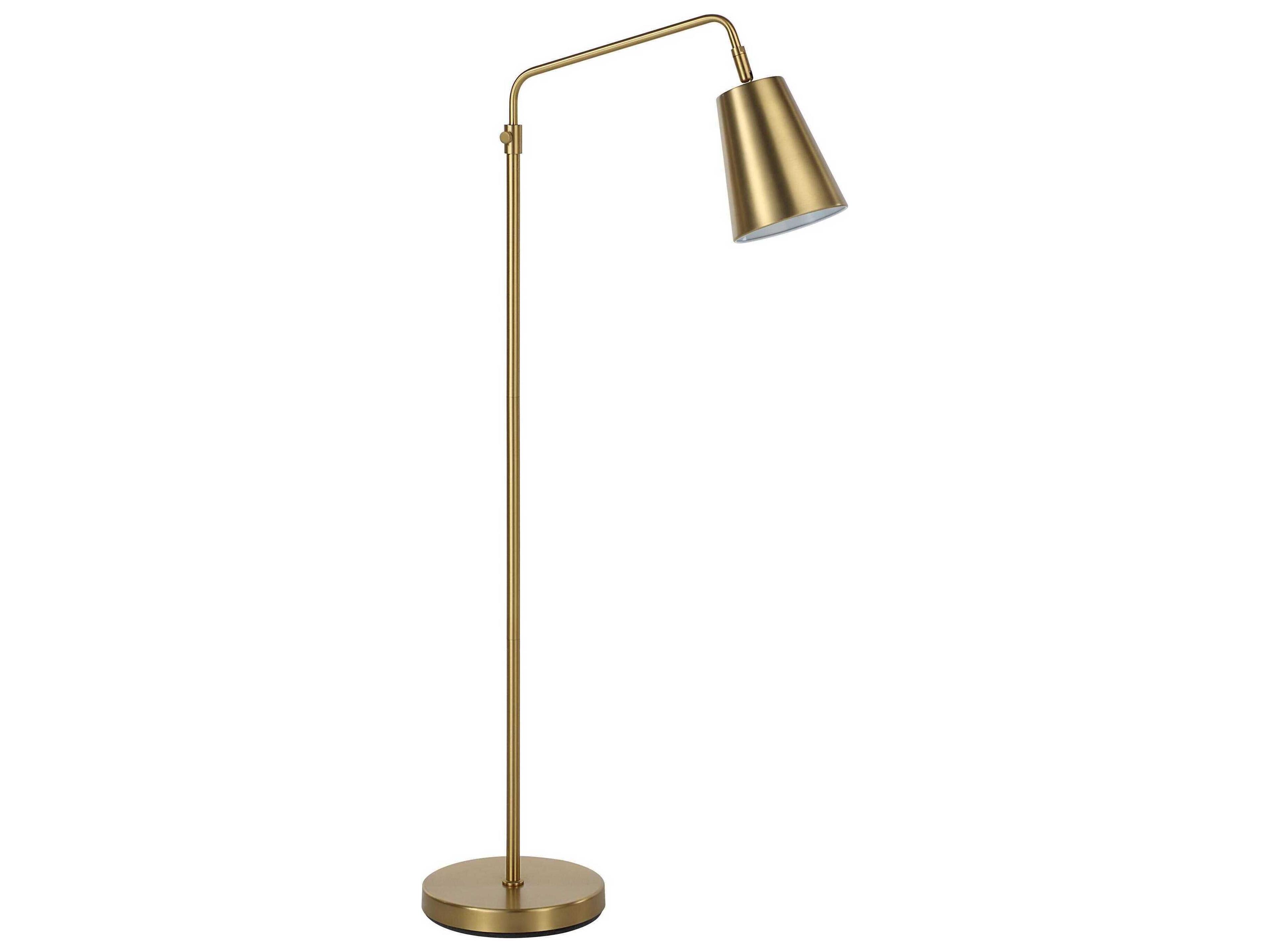 Renwil Vidura Plated Brass Brushed Iron Floor Lamp