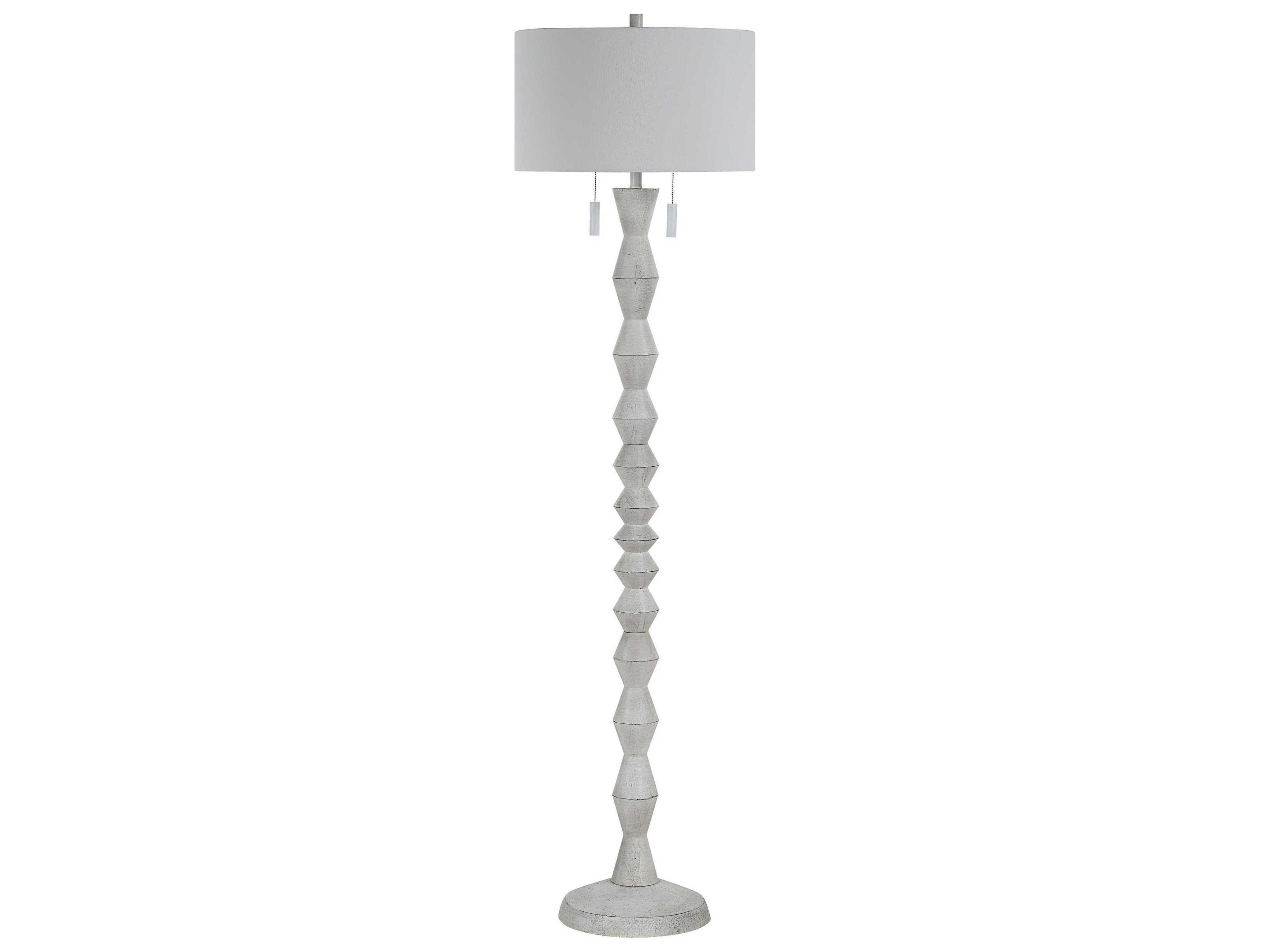 Renwil Sorriso White Wood Texture Floor Lamp