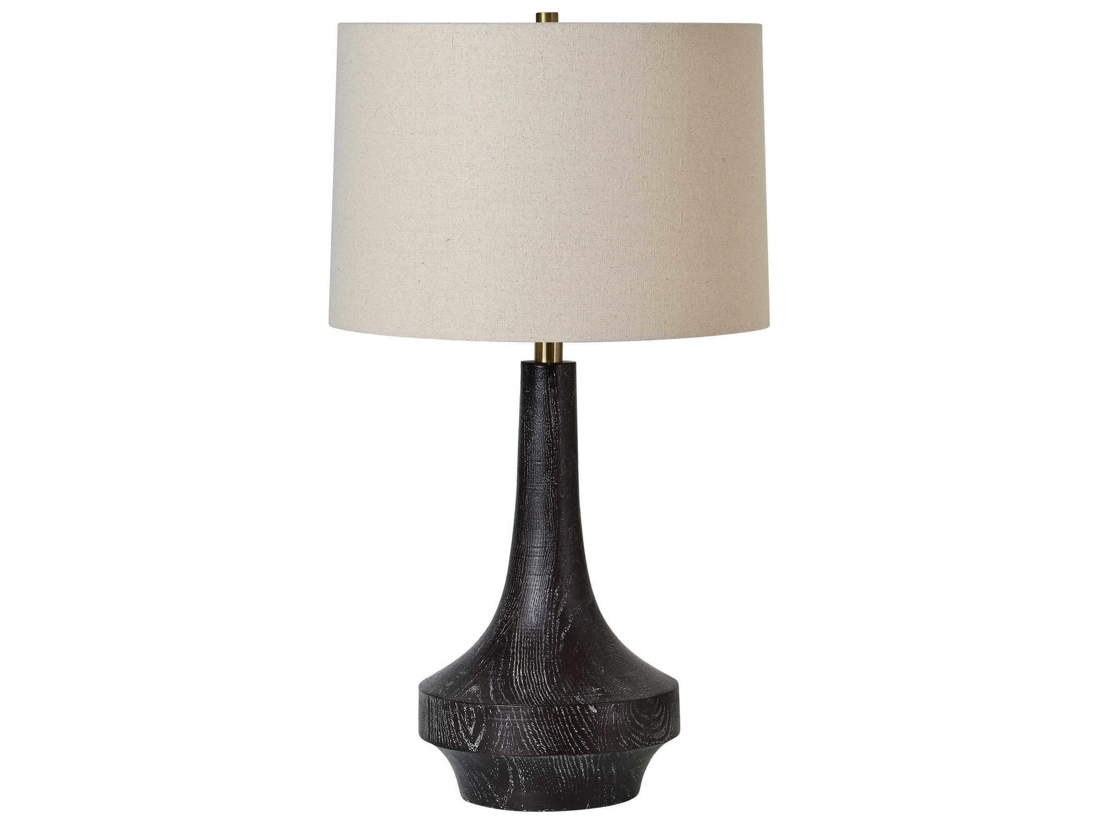 Renwil Truro Brown Beige Linen Buffet Lamp