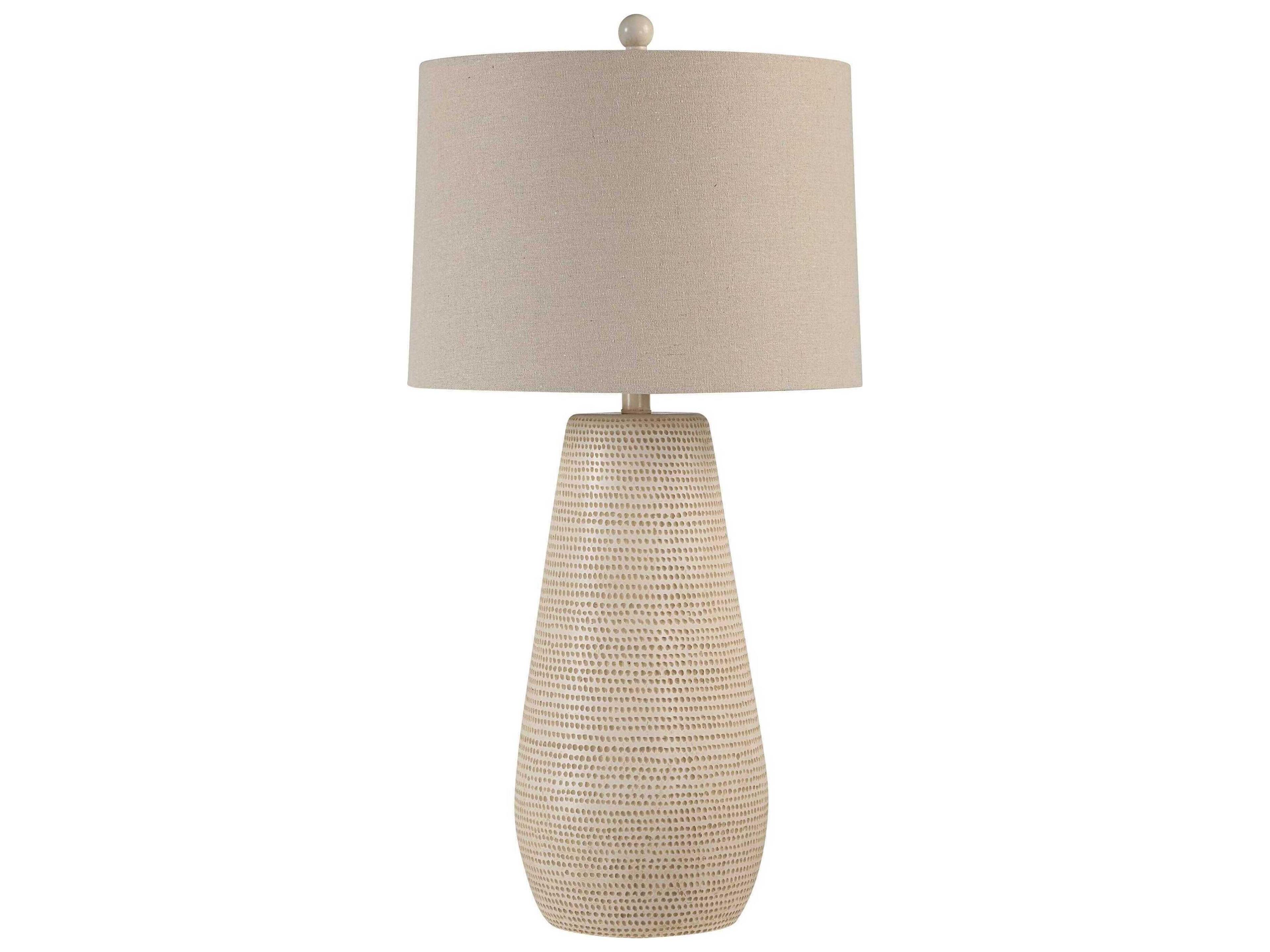 Renwil Lanikai Painted Beige Oatmeal Linen Off White Buffet Lamp
