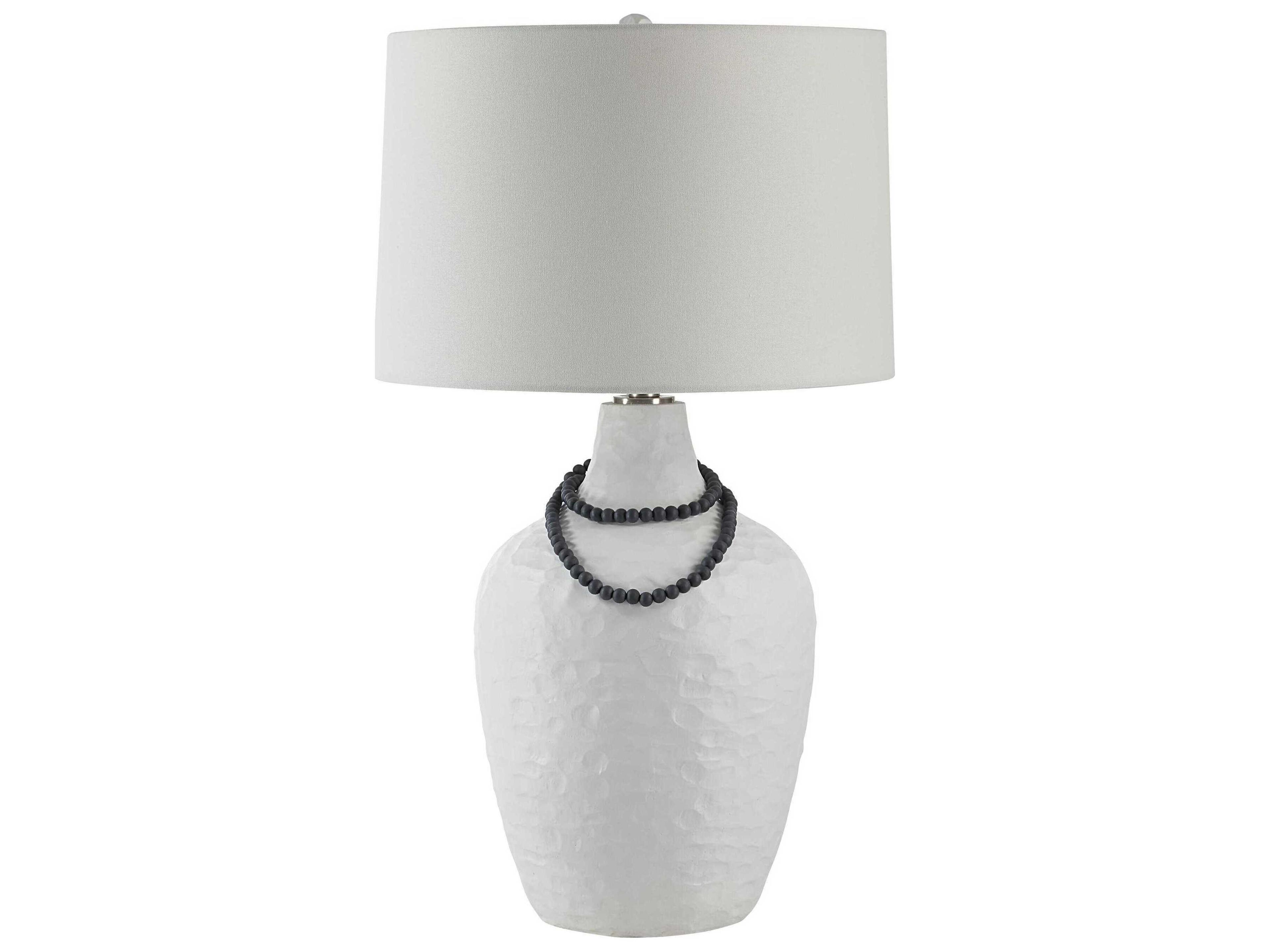 Renwil Naranja Painted Textured White Ivory Linen Buffet Lamp