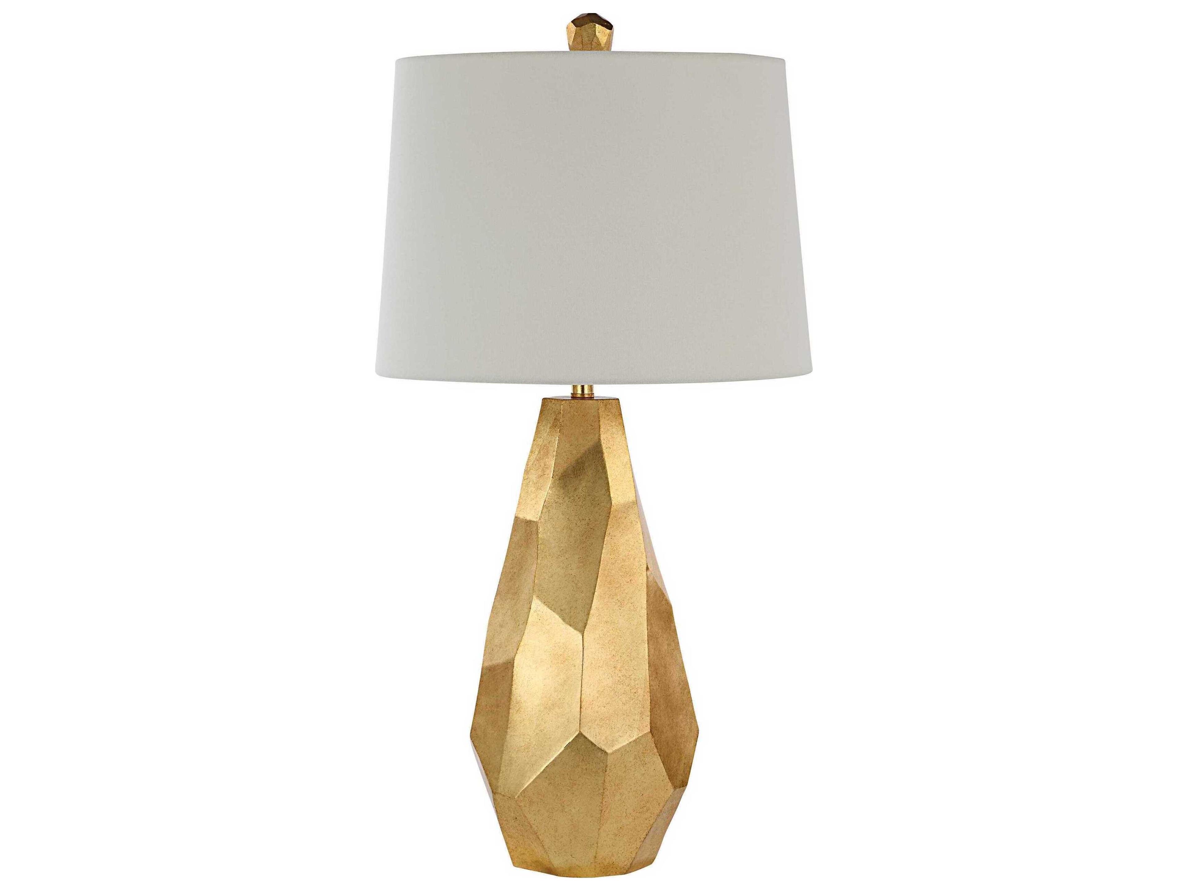 Renwil Sanae Leaf Gold Ivory Linen Buffet Lamp