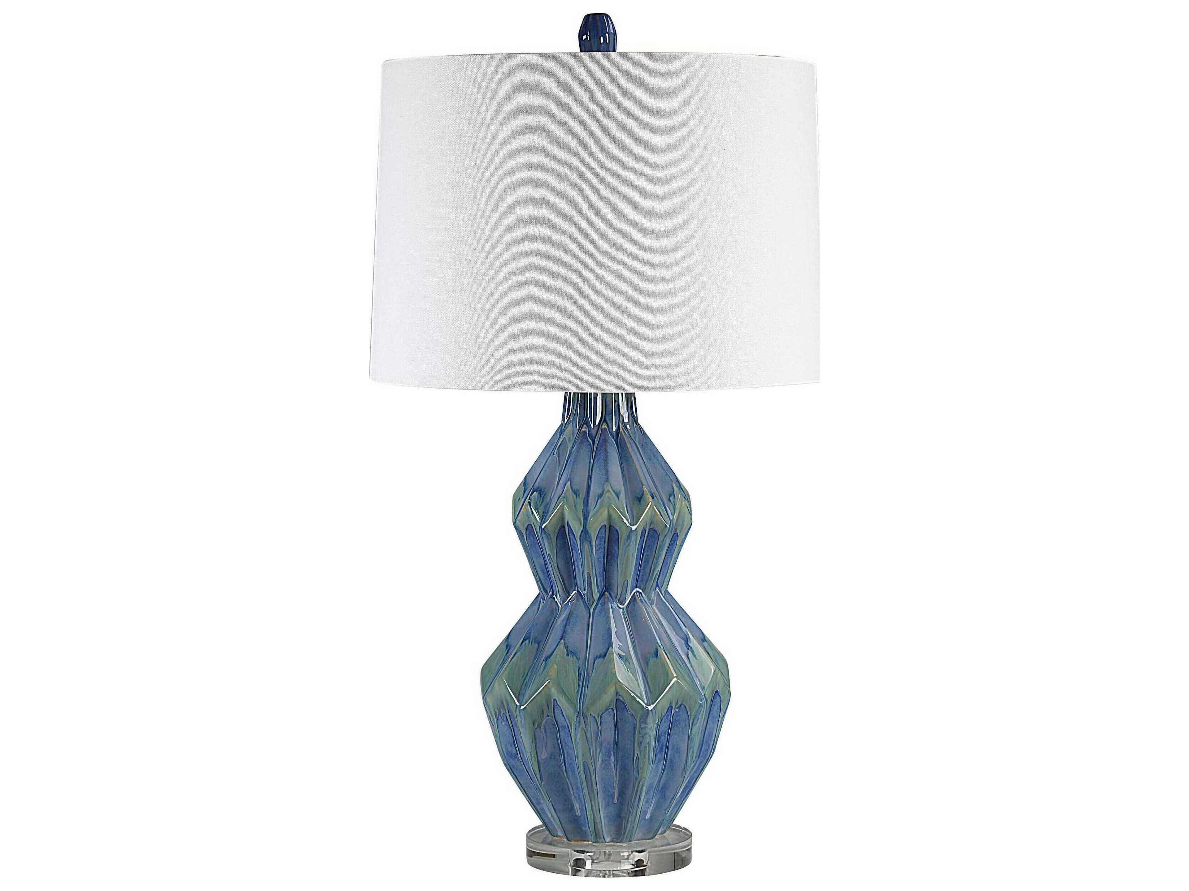 Renwil Serres Glazed Turquoise Blue Buffet Lamp