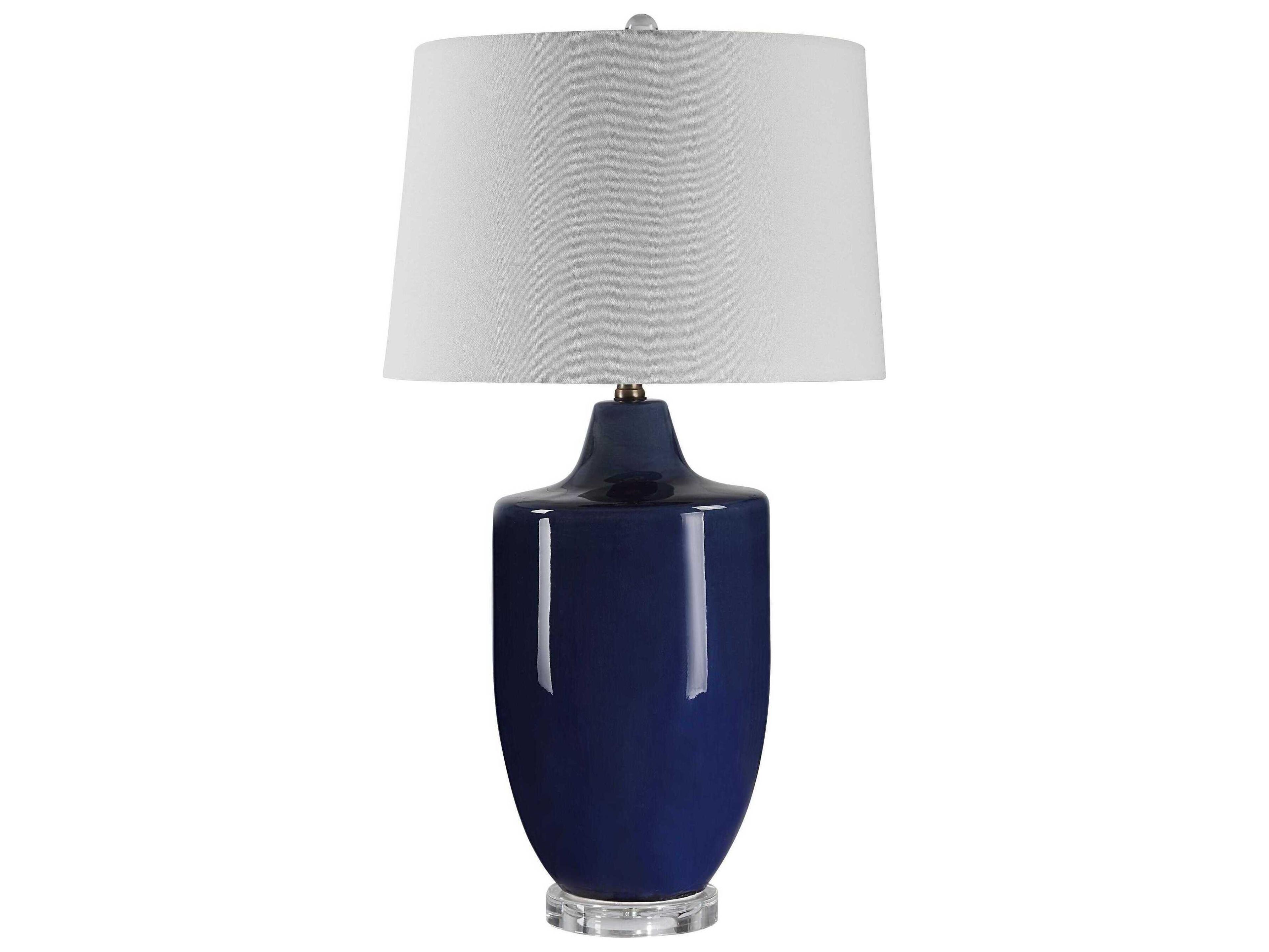 Renwil Decimus Glazed Crackled Navy Blue Buffet Lamp