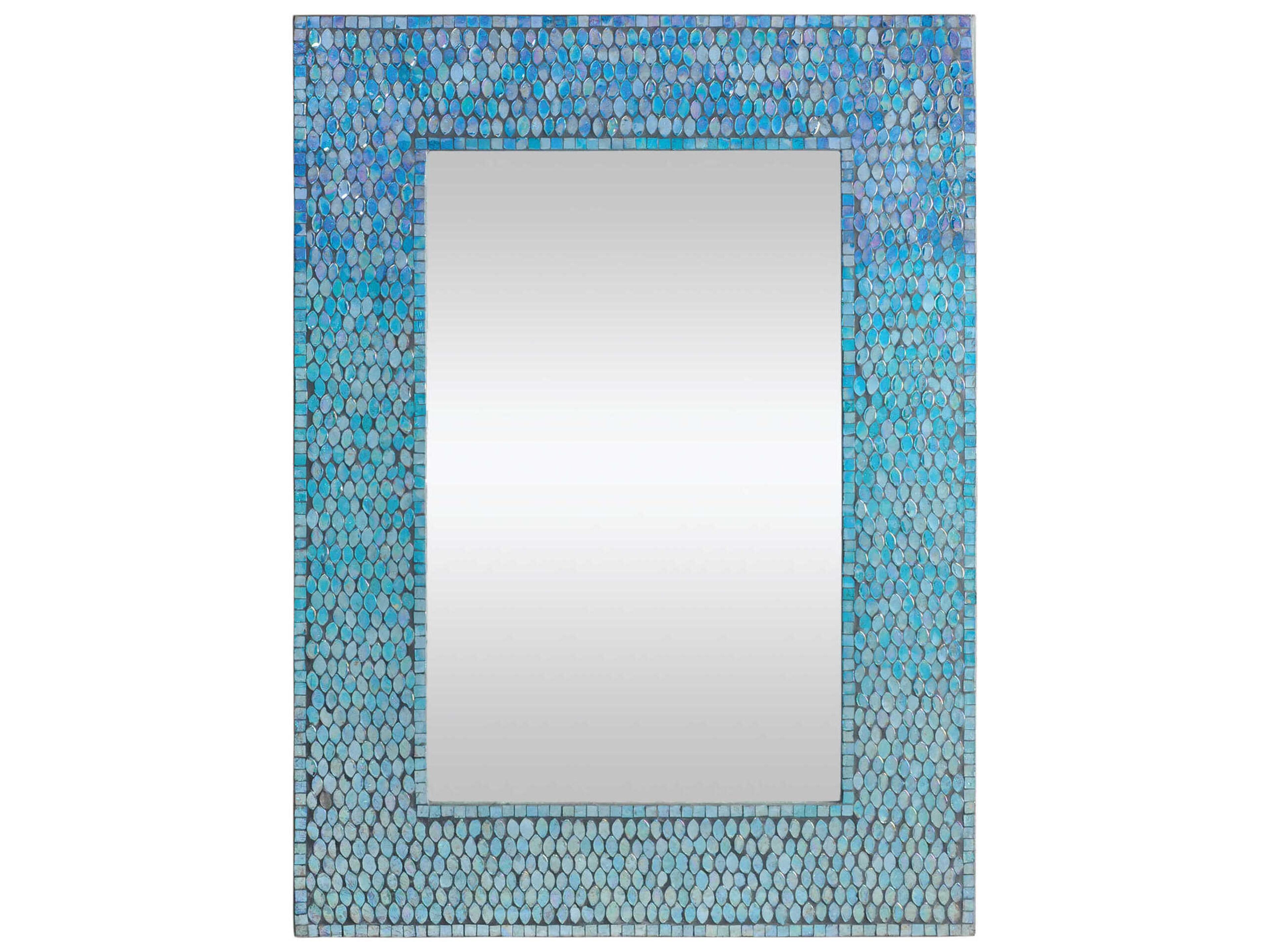 Renwil Catarina Blue Rectangular Wall Mirror