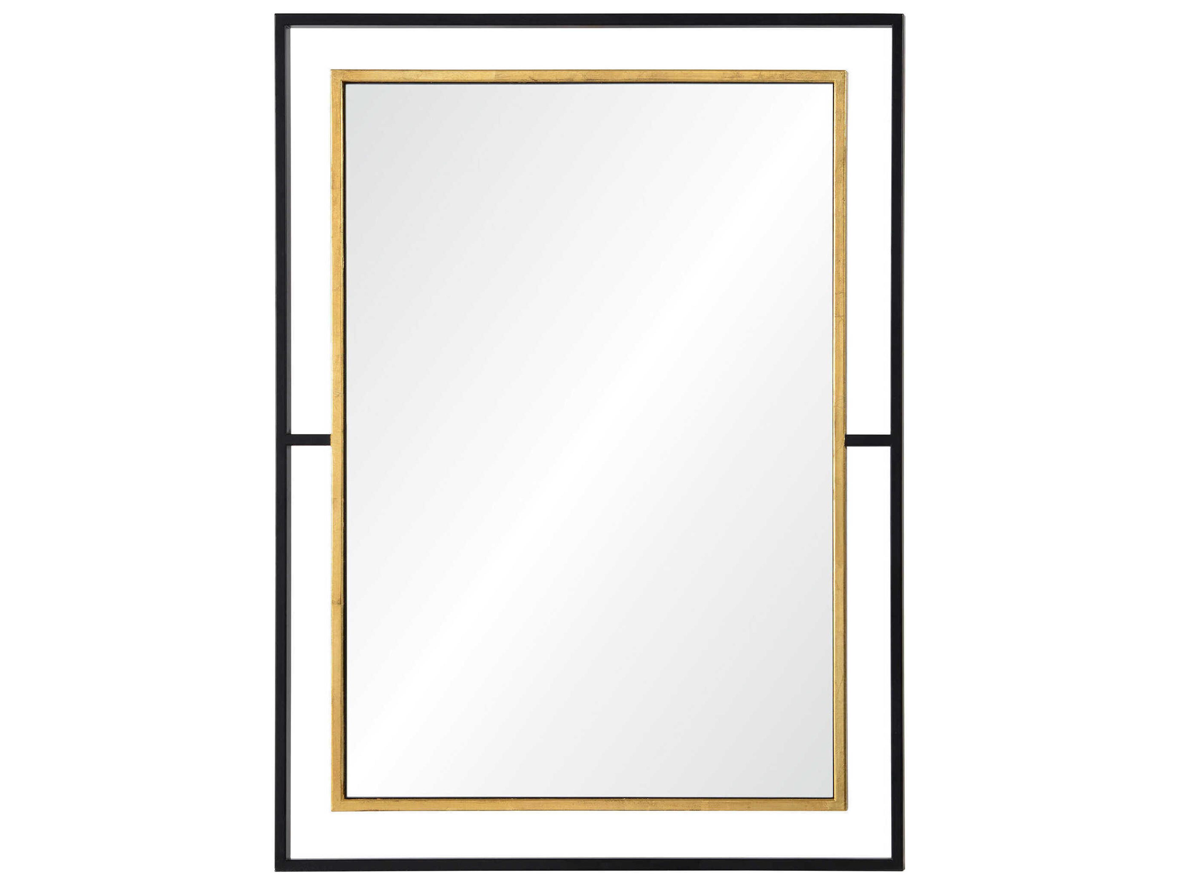 Renwil Gray Gold Leaf Rectangular Wall Mirror