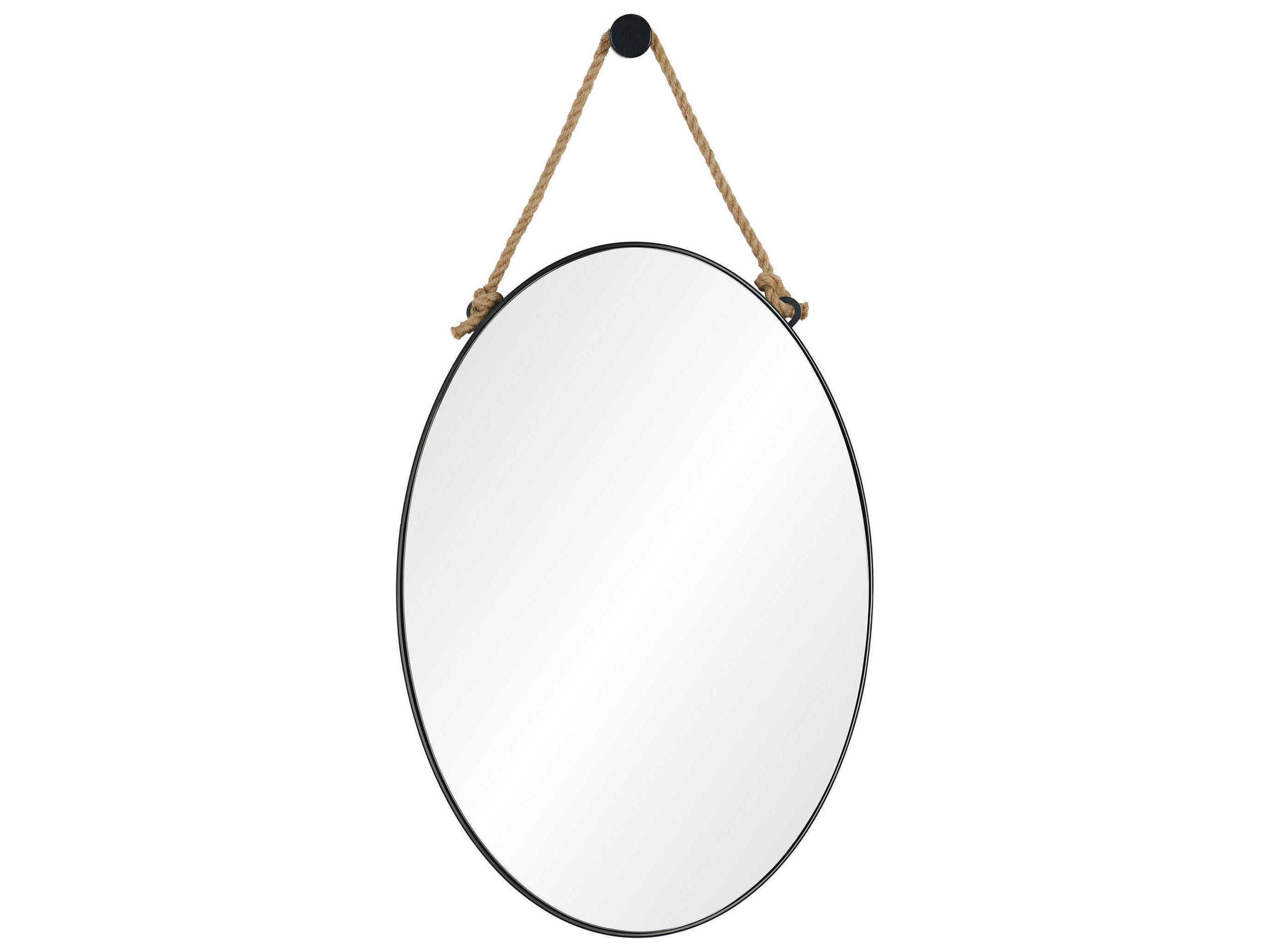 Renwil Parbuckle Black Oval Wall Mirror