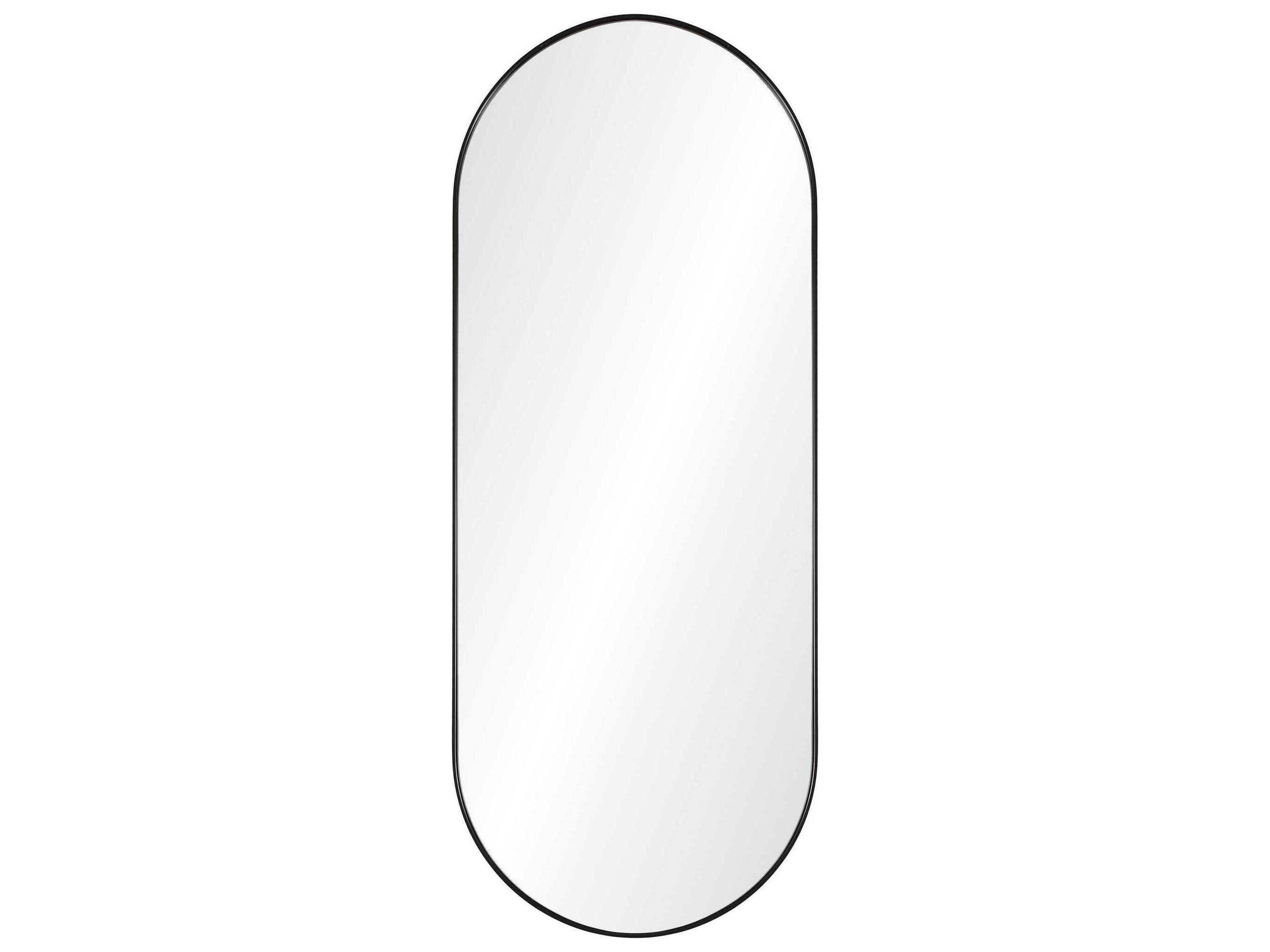 Renwil Ammar Matte Black Oval Wall Mirror