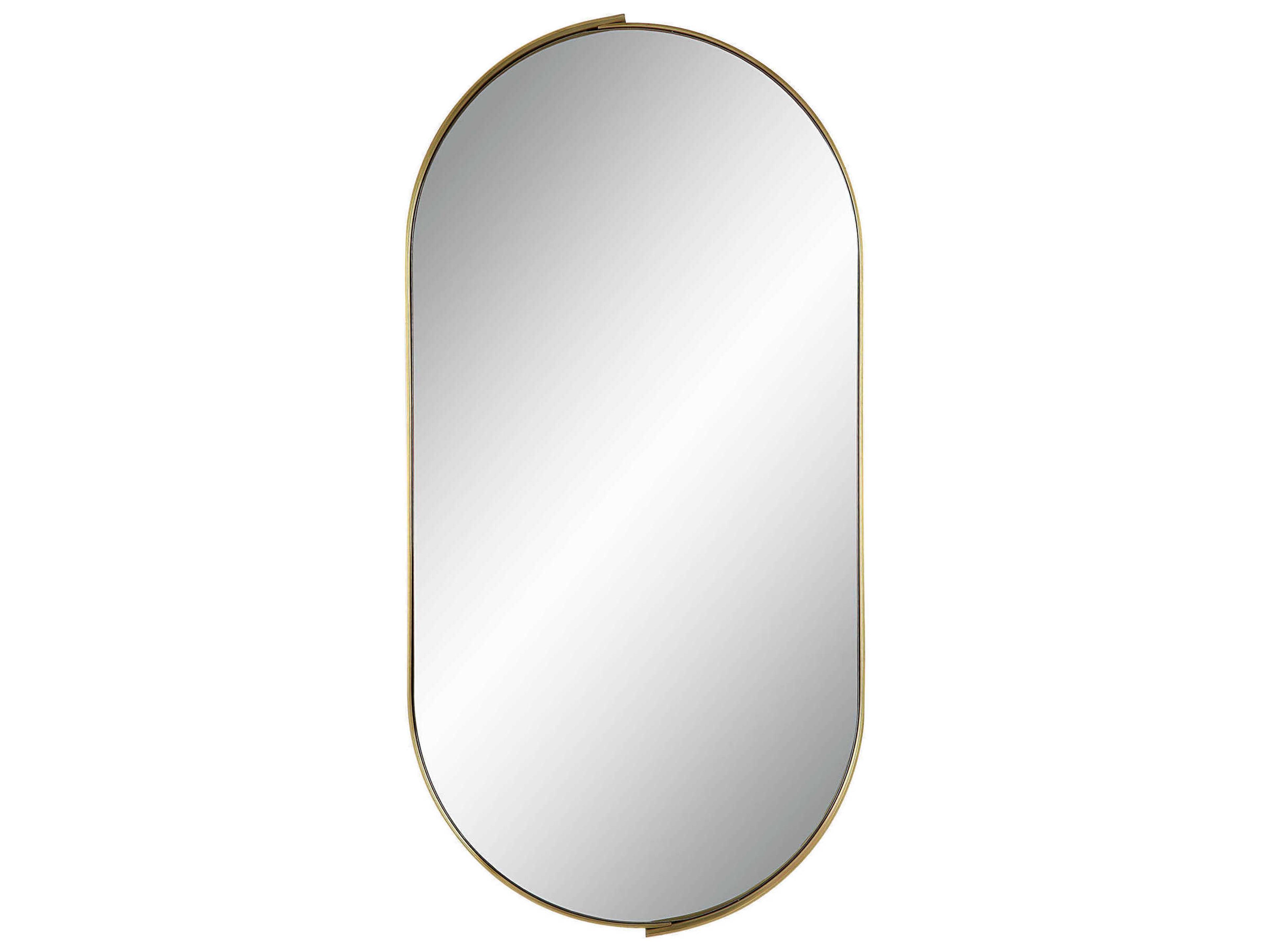 Renwil Aleah Satin Brass Oval Wall Mirror