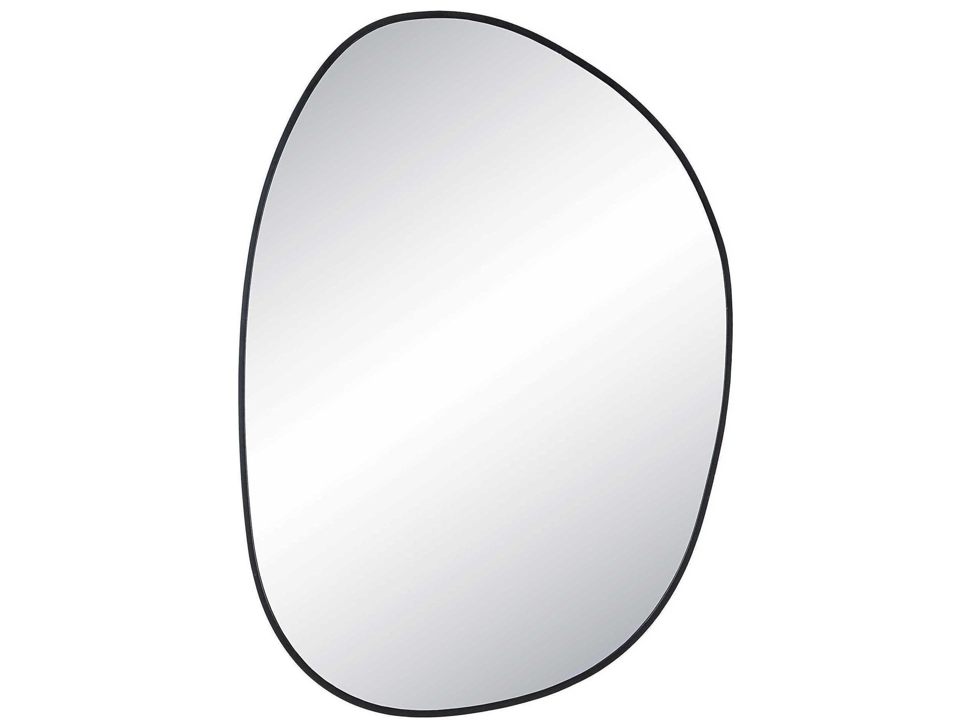 Renwil Bozeman Matte Black Oval Wall Mirror