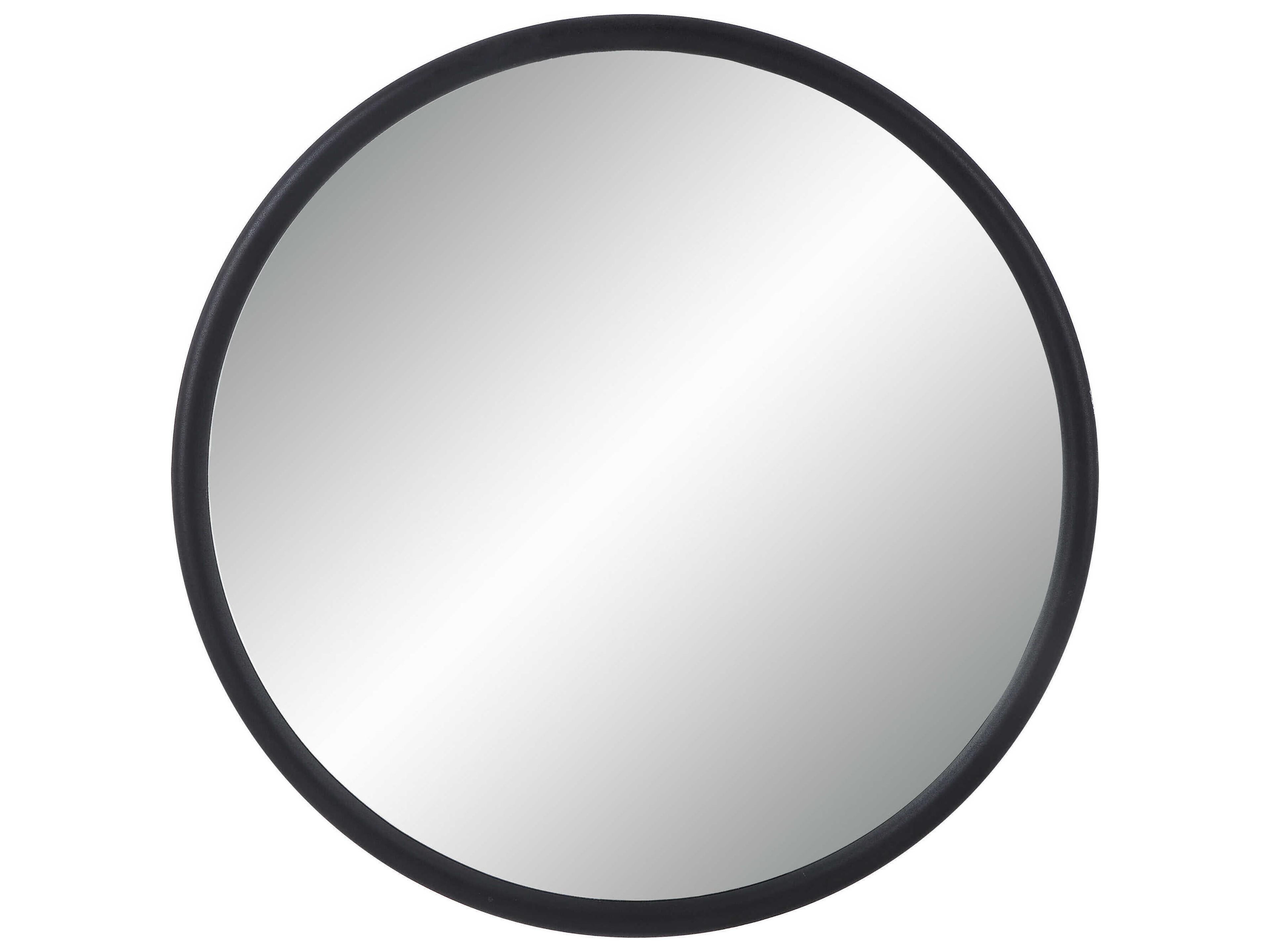 Renwil Namur Matte Black Round Wall Mirror