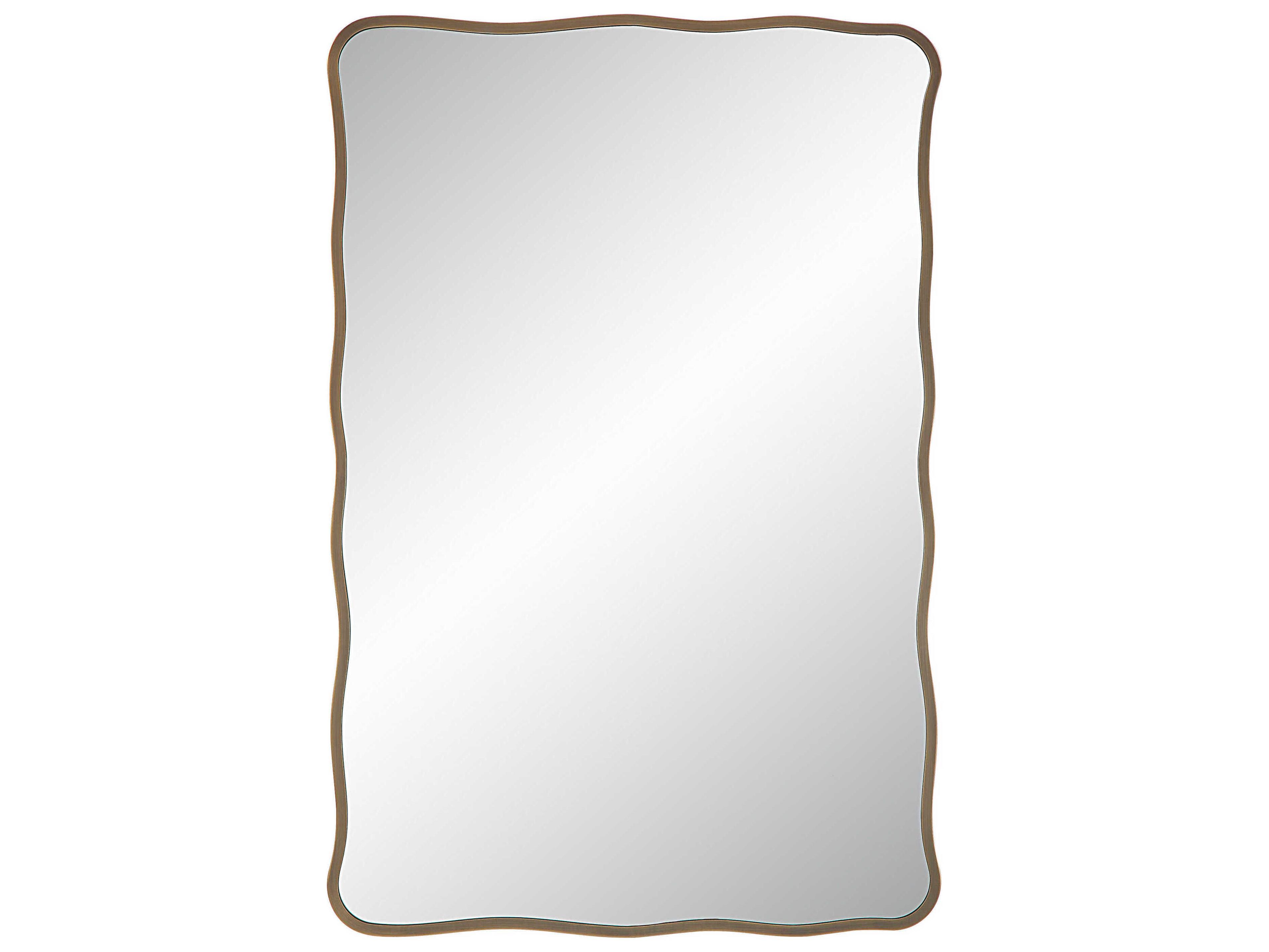 Renwil Basel Dark Antique Brushed Brass Rectangular Wall Mirror