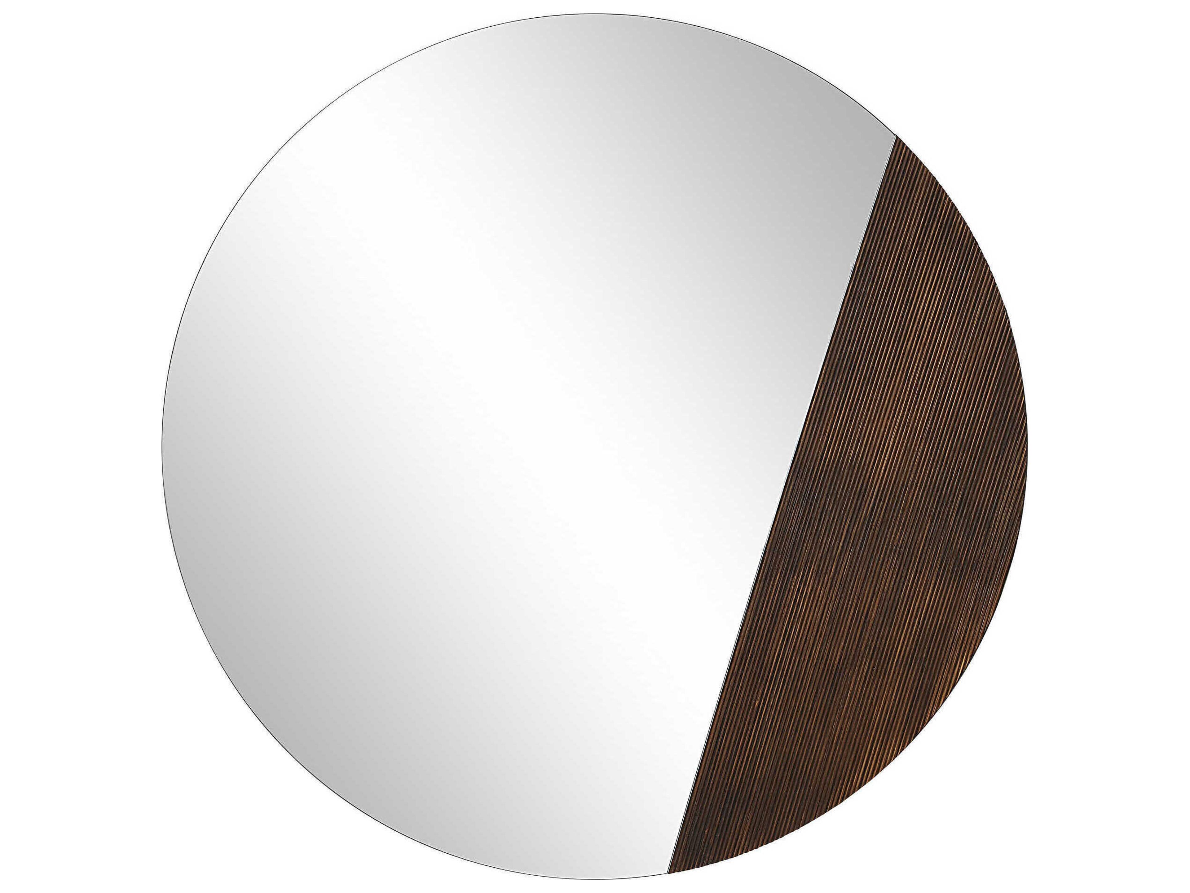 Renwil Ronda Walnut Round Wall Mirror
