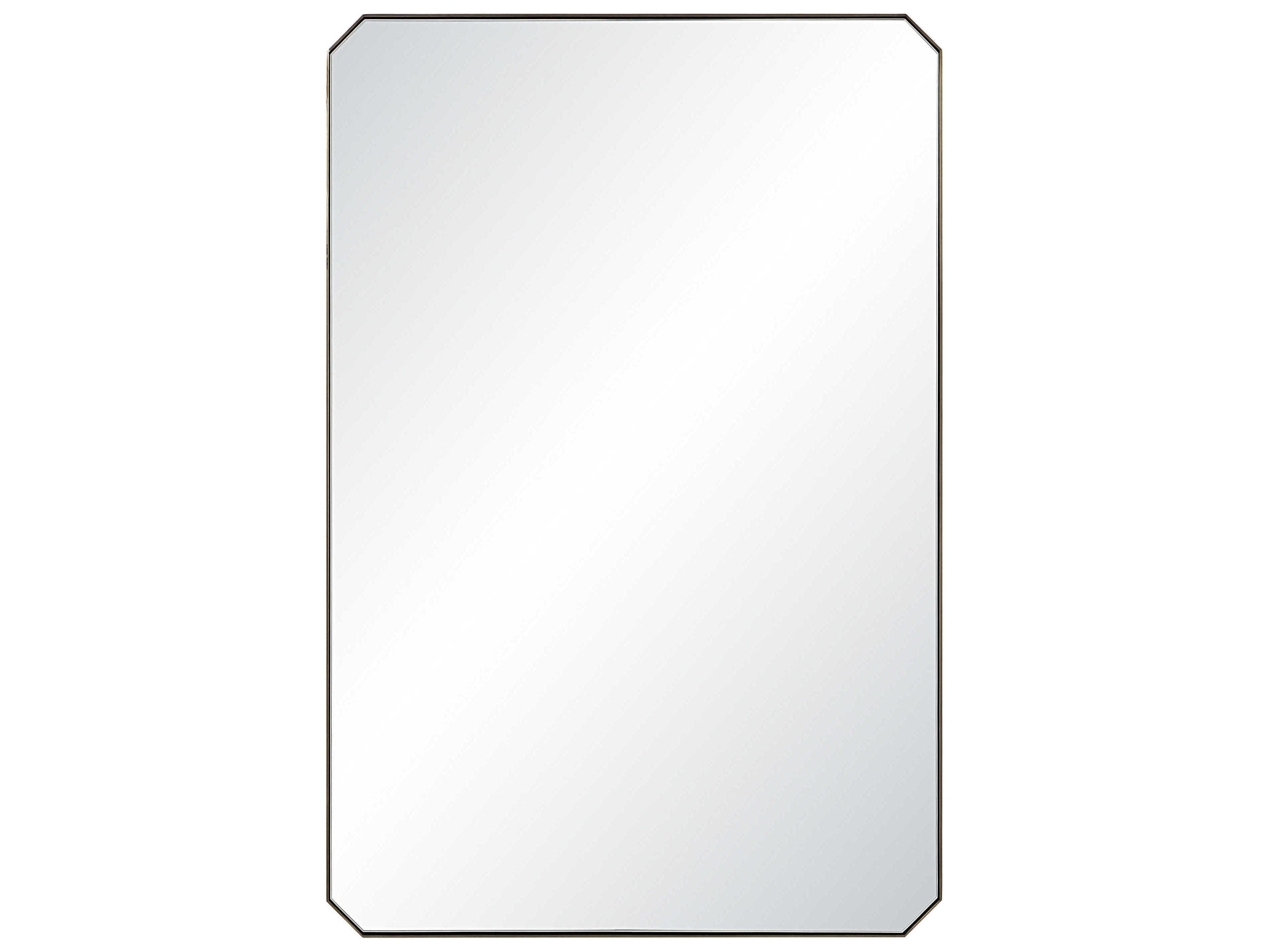Renwil Nate Plated Dark Antique Brushed Brass Rectangular Wall Mirror