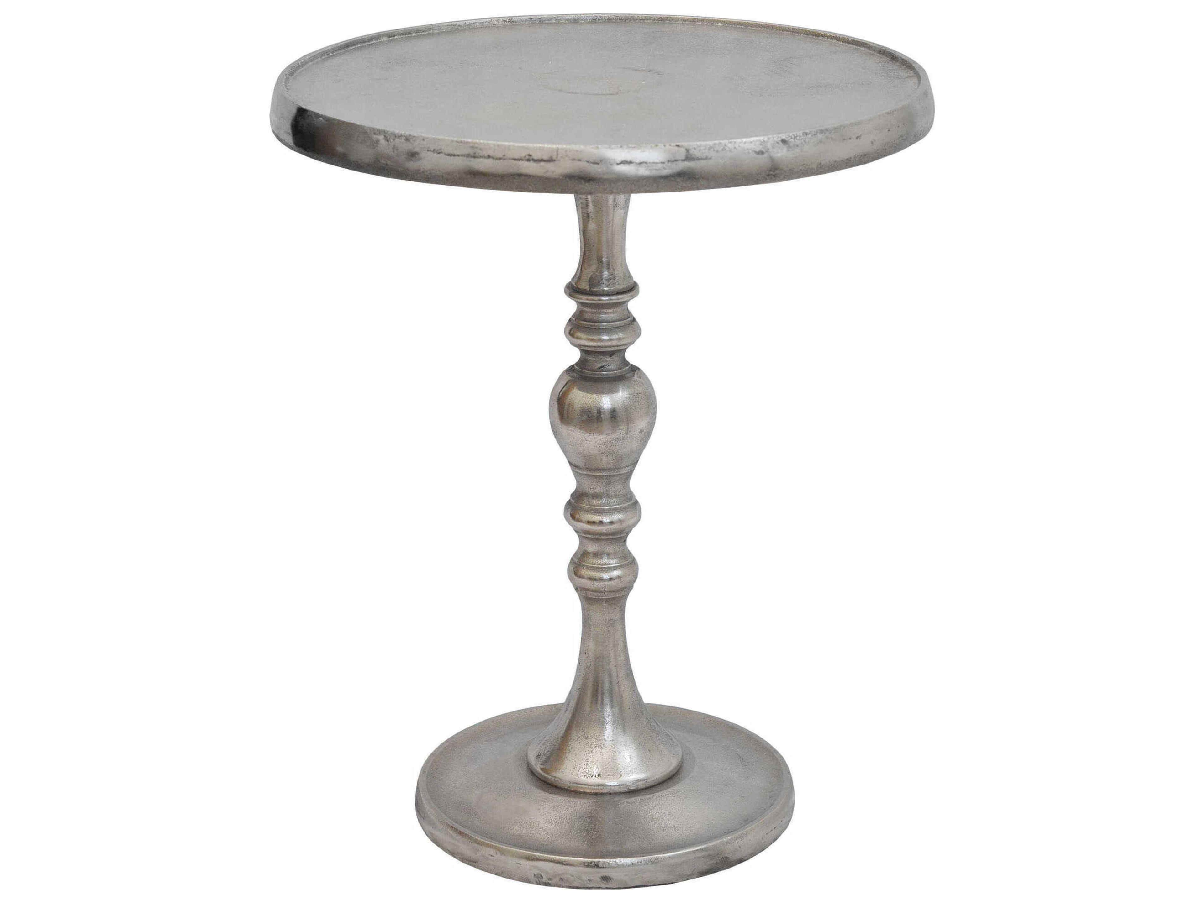 Renwil Romina Round Metal Nickel End Table