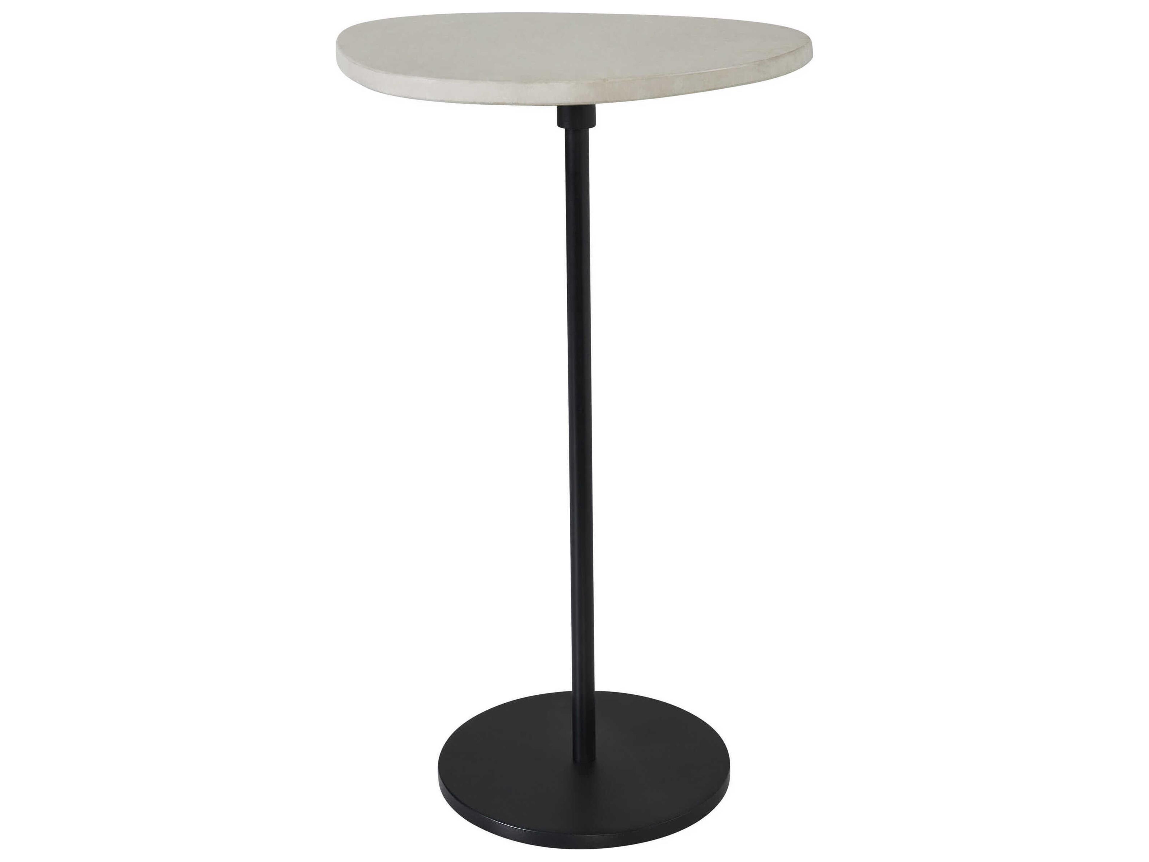 Renwil Chelsea Marble Botticino Beige Black End Table