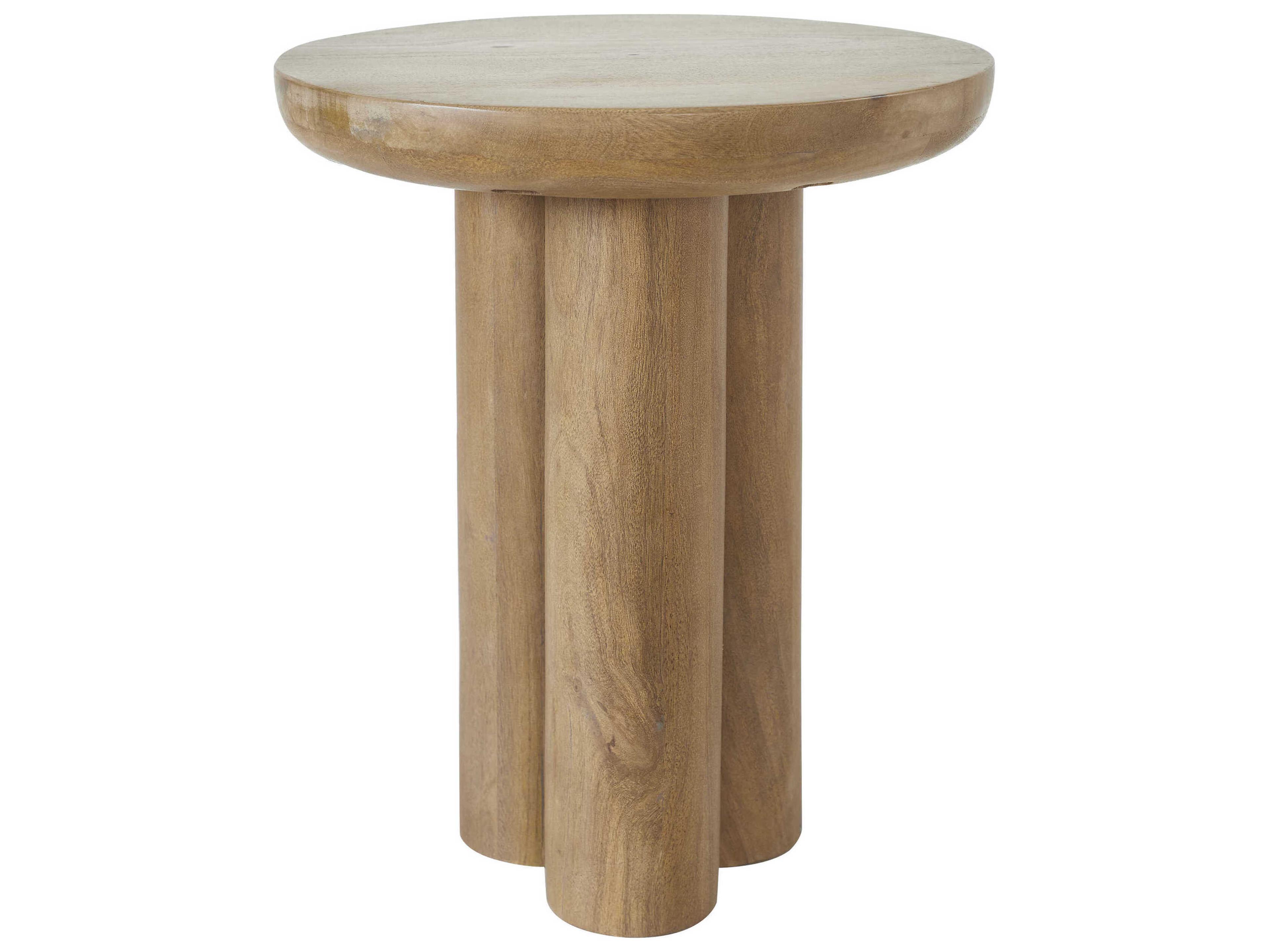 Renwil Honey Round Wood Light Brown End Table