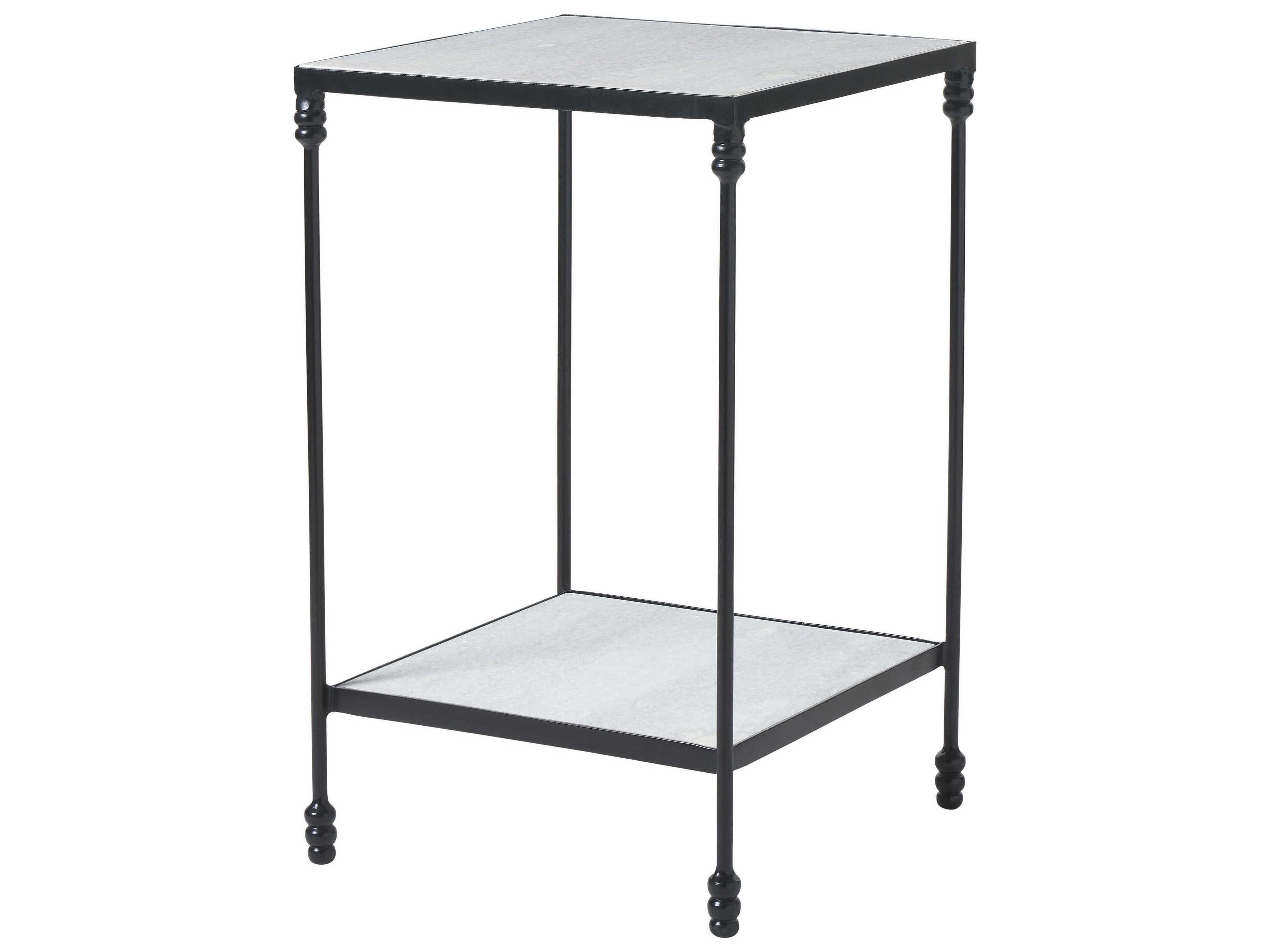 Renwil Giulia Square Marble Matte Black End Table