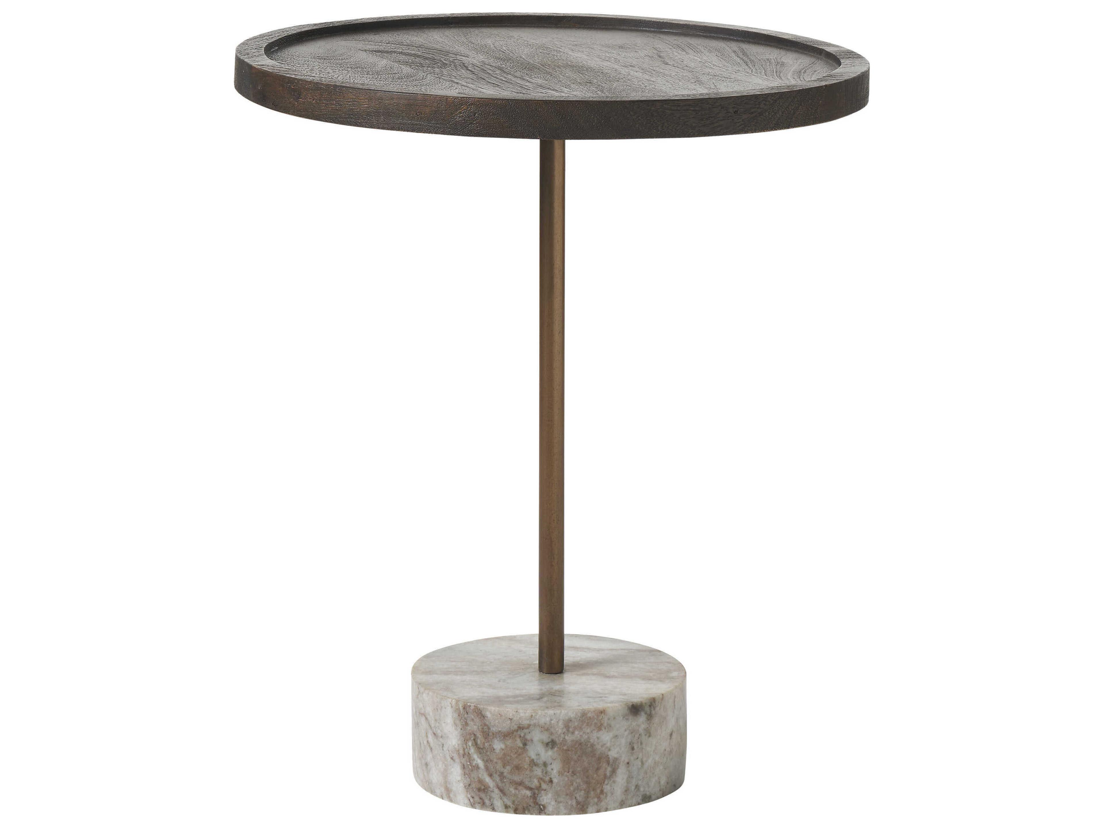 Renwil Braiden Round Wood Walnut End Table