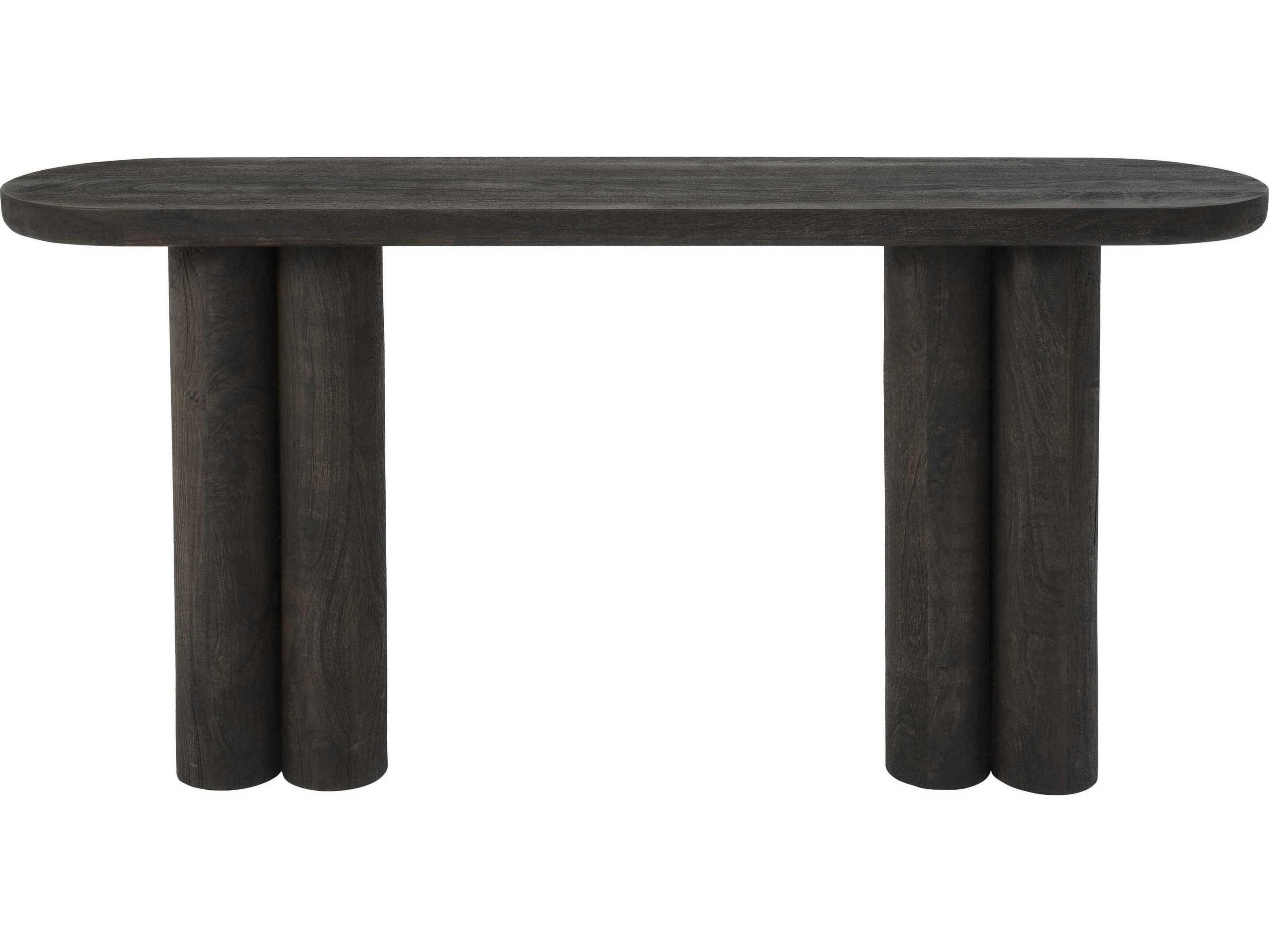 Renwil Valongo Oval Wood Walnut Console Table