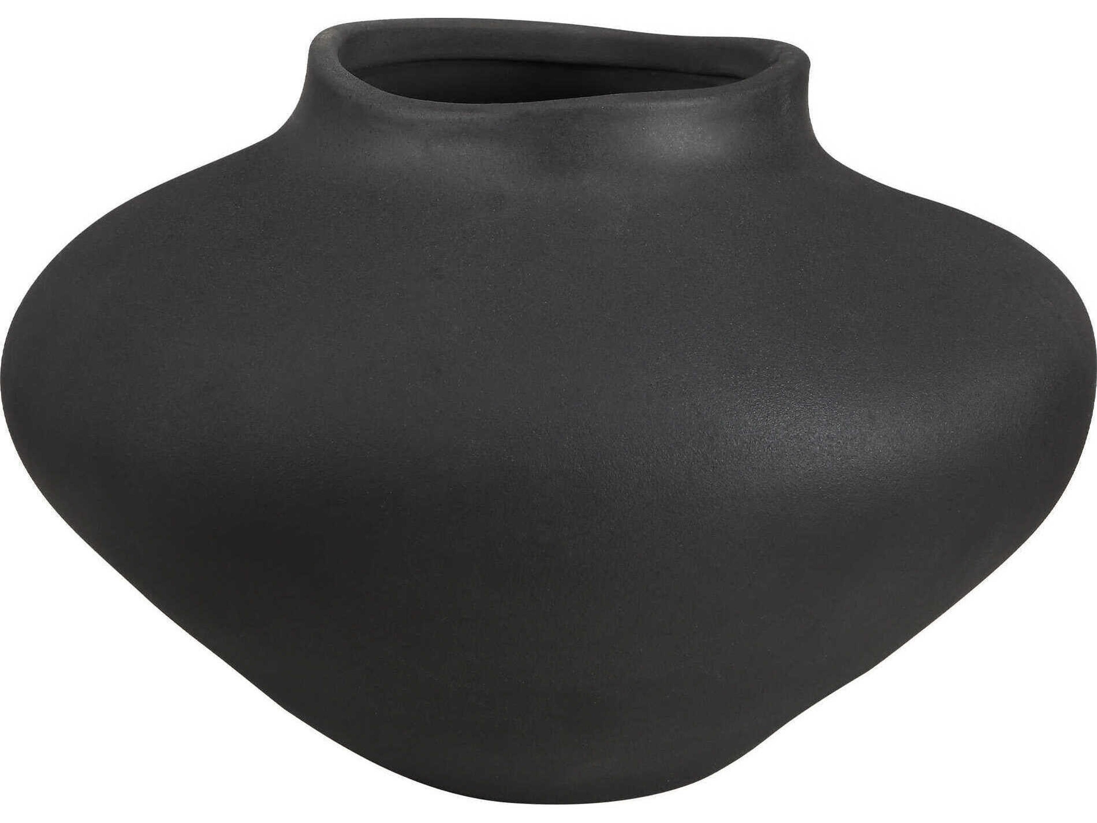 Renwil Cipher Textured Matte Black Vase