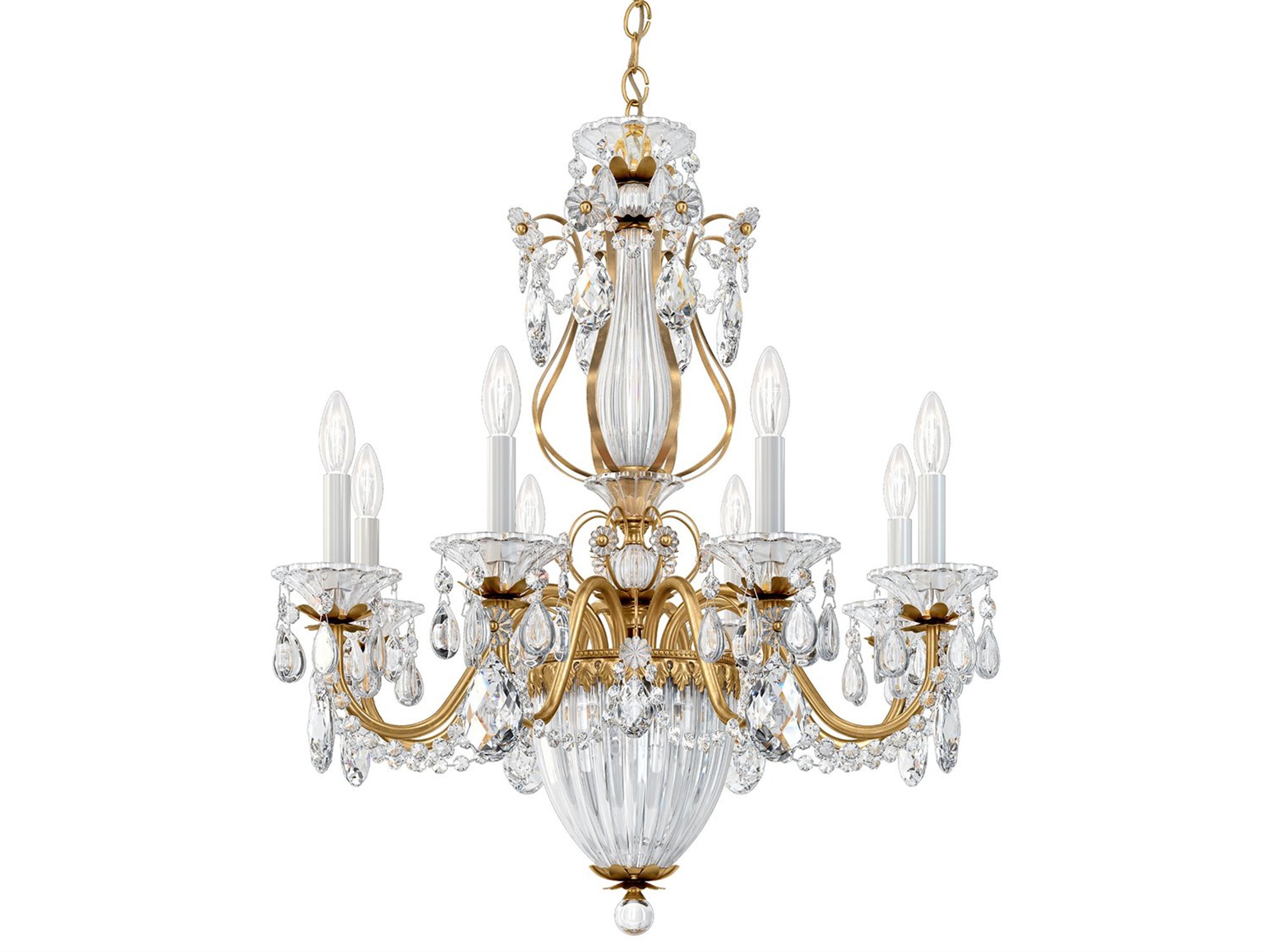 Schonbek Bagatelle 11-Light Gold Crystal Candelabra Chandelier